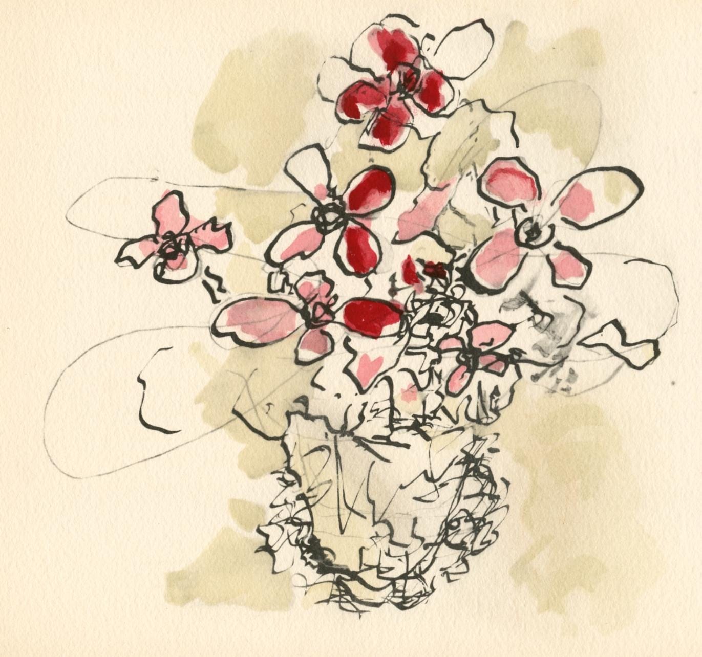 Georges Braque, Fleurs rouges, Georges Braque le solitaire, XXe siècle, Limited Edition Lithograph