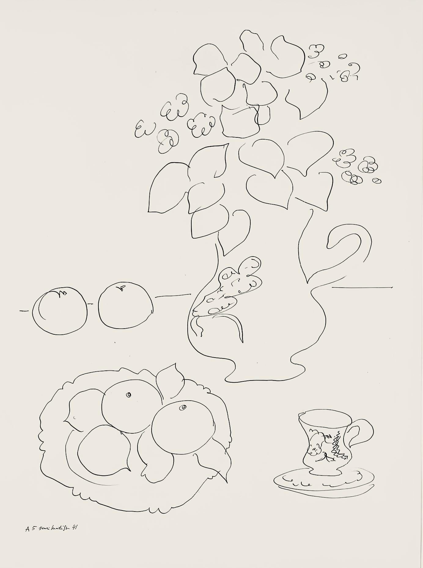 Henri Matisse, Série A, var. 5 (Duthuit 9), Henri Matisse, Dessins, Thèmes et variations, Limited Edition Lithograph