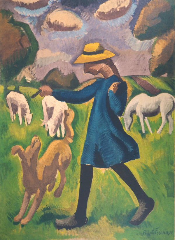 Roger de La Fresnaye, Gardeuse de moutons, Roger de La Fresnaye, Collection Pierre Lévy, Limited Edition Lithograph