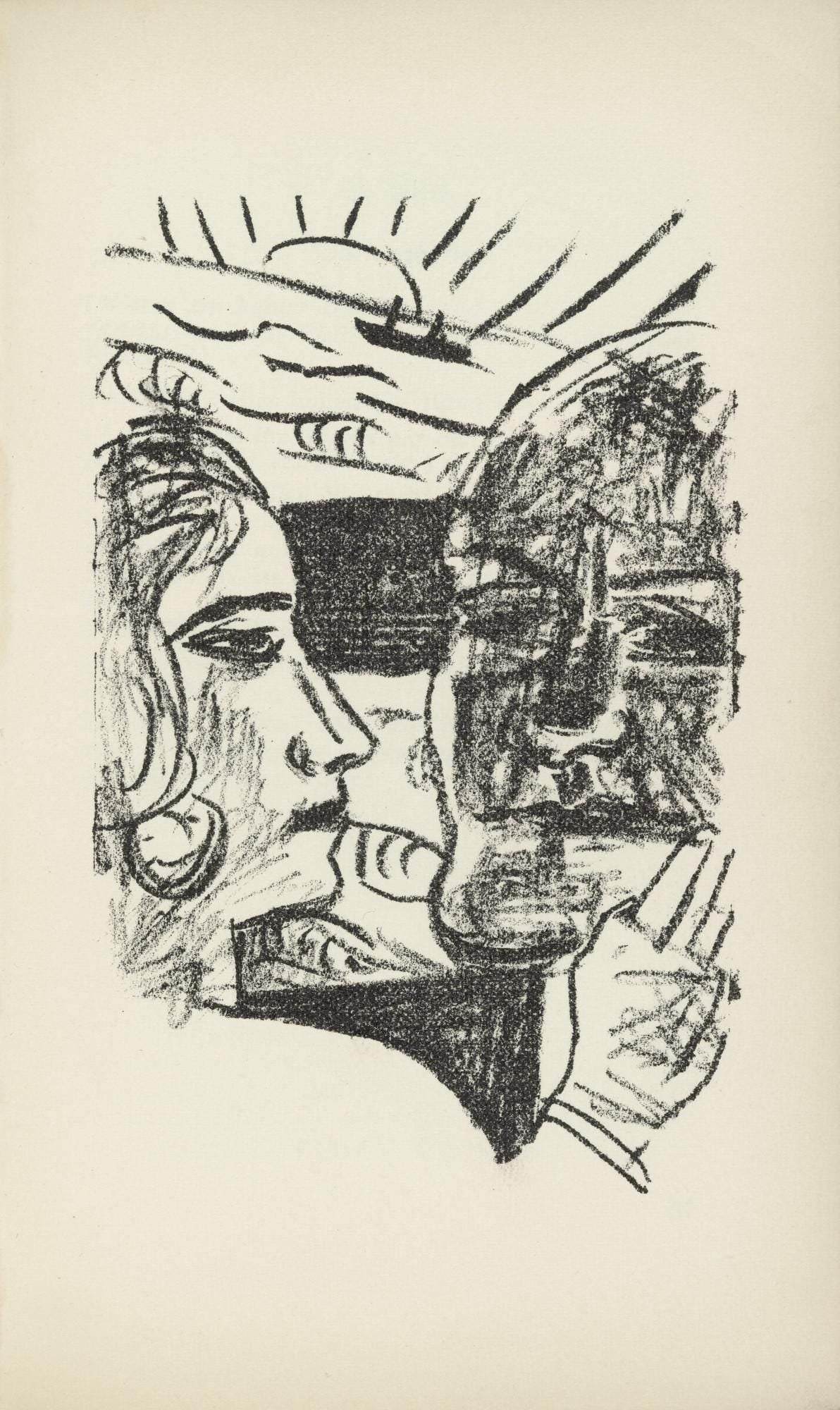 Max Beckmann, Composition (Gallwitz 286; Hofmaier 323-329; Rifkind 150 1-7), Der Mensch ist kein Haustier, Limited Edition Lithograph