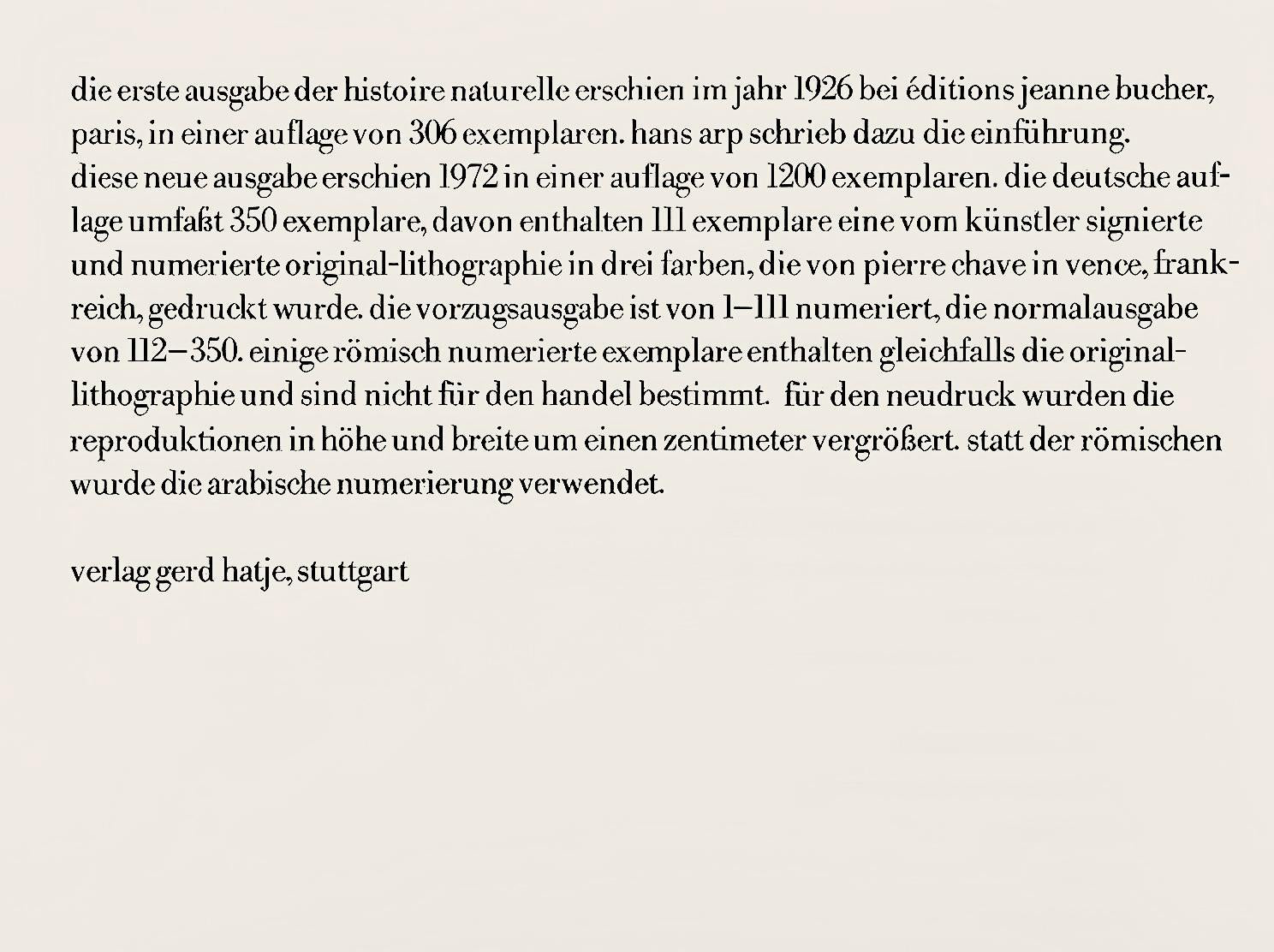 Max Ernst, Composition (Spies/Leppien 222), Histoire Naturelle, Limited Edition Lithograph