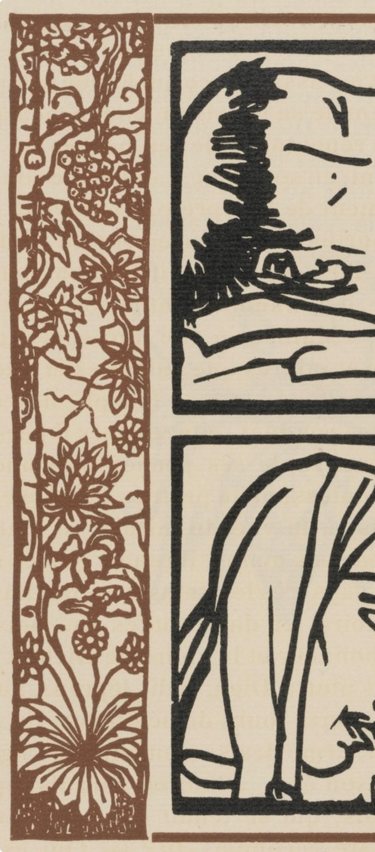 Émile Bernard, Composition (Morane, No. 100), Les Petites Fleurs de St. Françoise, Limited Edition Woodcut