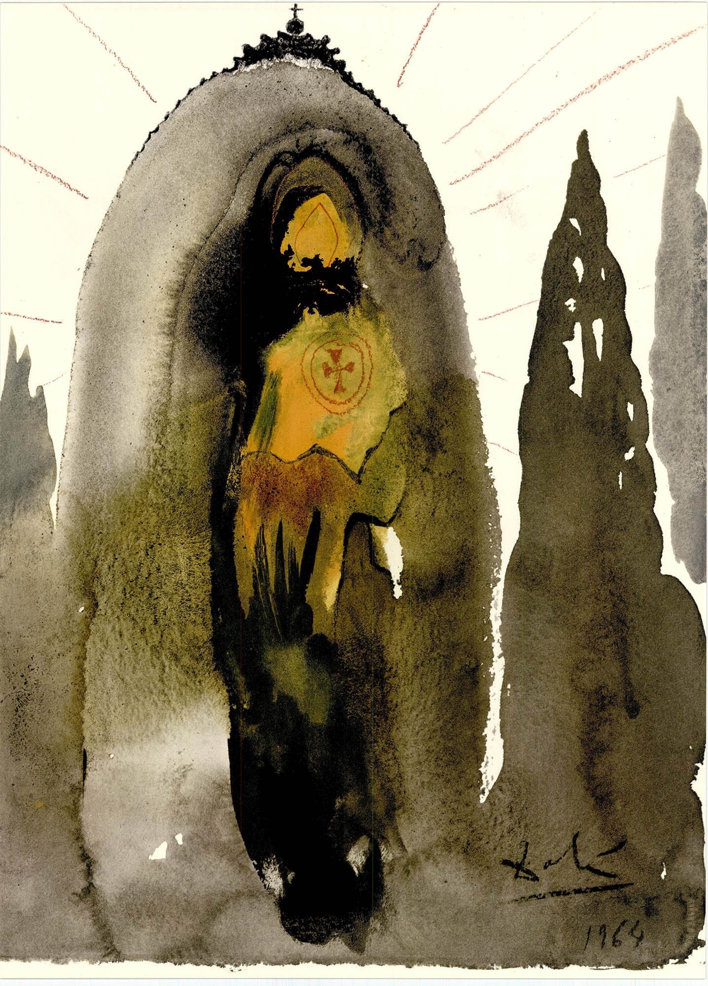 Salvador Dali, Composition (Michler/Löpsinger 1600; Field 69-3), Biblia Sacra, Limited Edition Lithograph