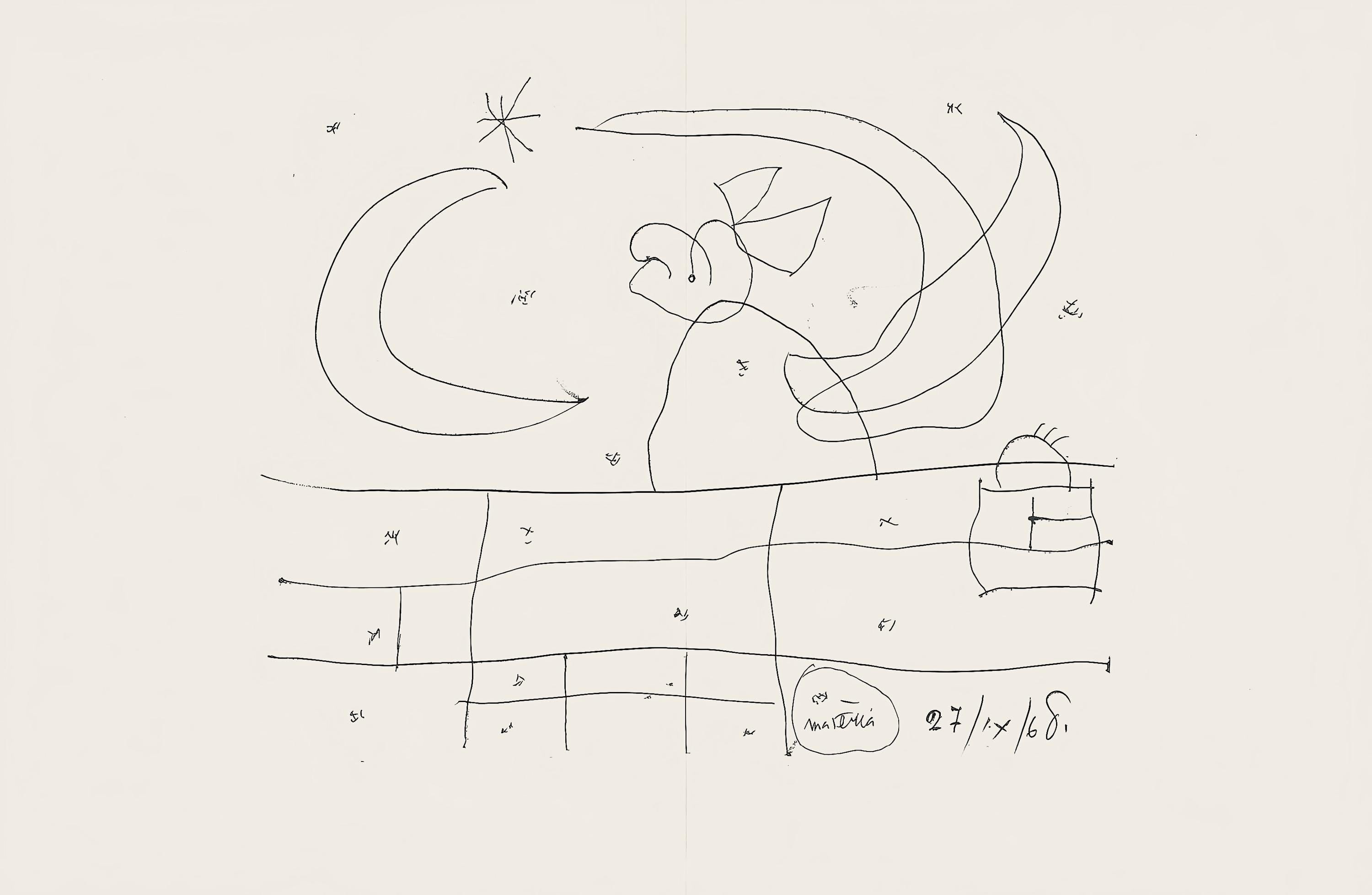Joan Miró, Composition (Mourlot 872-881; Cramer 164), El tapís de Tarragona, Limited Edition Lithograph