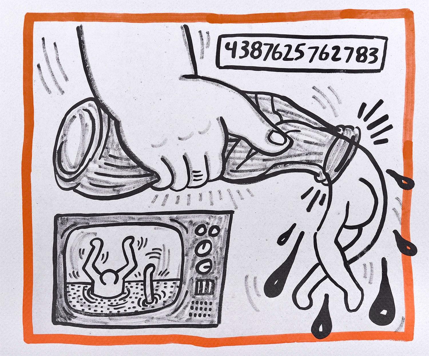 Keith Haring, Composition, Against All Odds, Limited Edition Lithograph