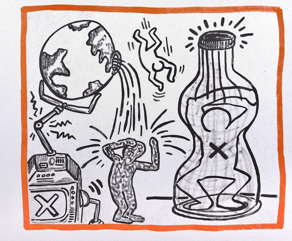 Keith Haring, Composition, Against All Odds, Limited Edition Lithograph