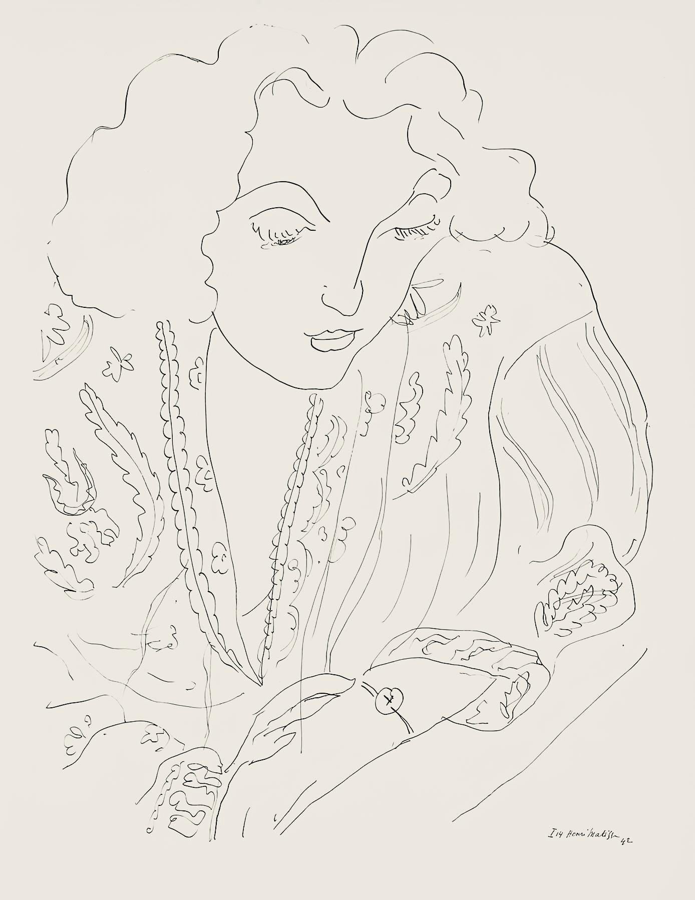 Henri Matisse, Série I, var. 13 (Duthuit 9), Henri Matisse, Dessins, Thèmes et variations, Limited Edition Lithograph