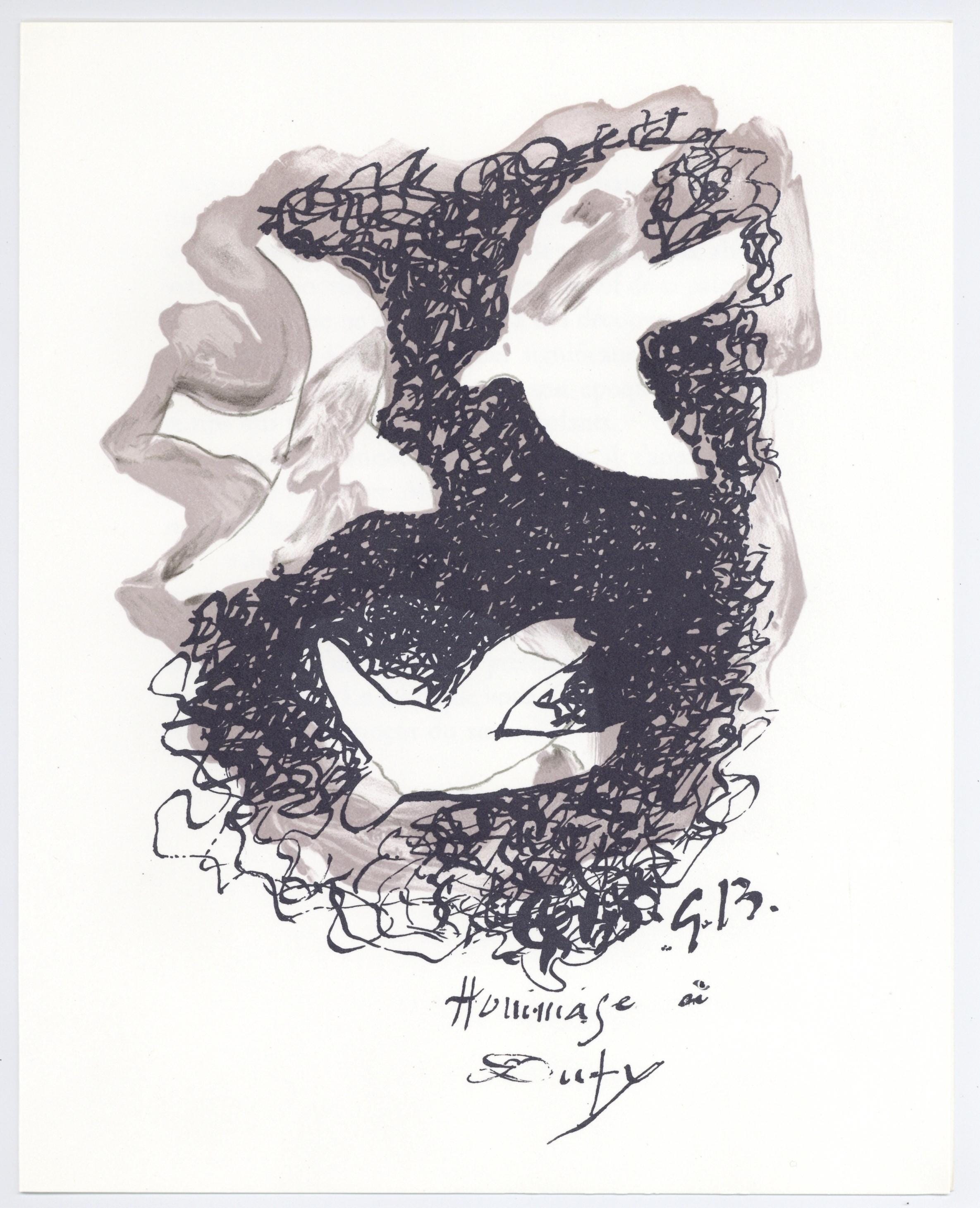 Georges Braque, Composition, Lettre à mon peintre Raoul Dufy, Limited Edition Lithograph