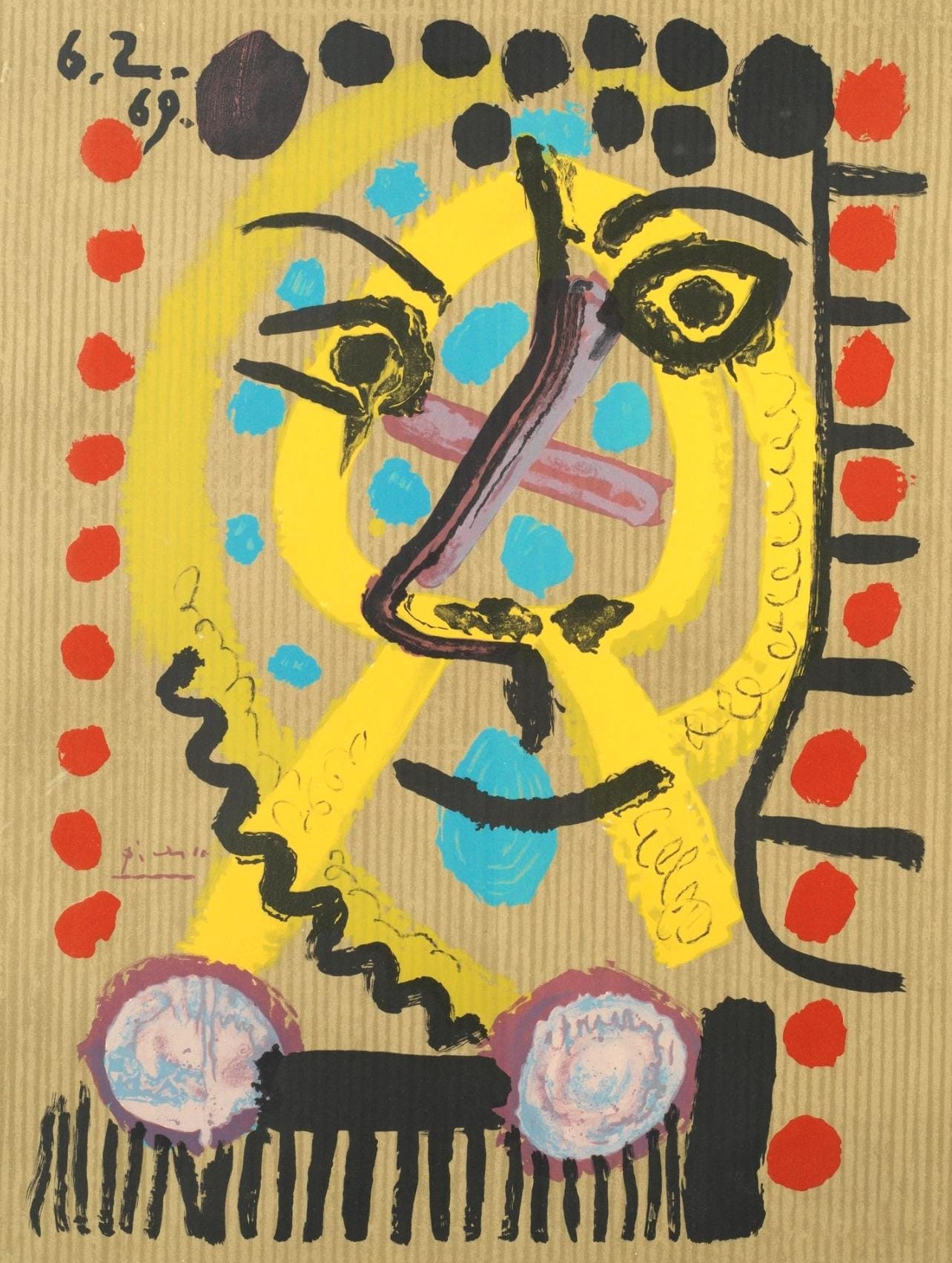 Pablo Picasso, Composition (Orozco 207-261), Vingt-Neuf Portraits Imaginaires, Limited Edition Lithograph