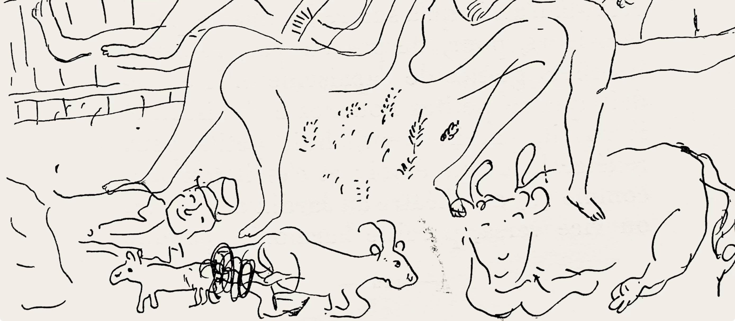Marc Chagall, Composition, Suite Provinciale avec 92 dessins inédits de Marc Chagall, Limited Edition Lithograph