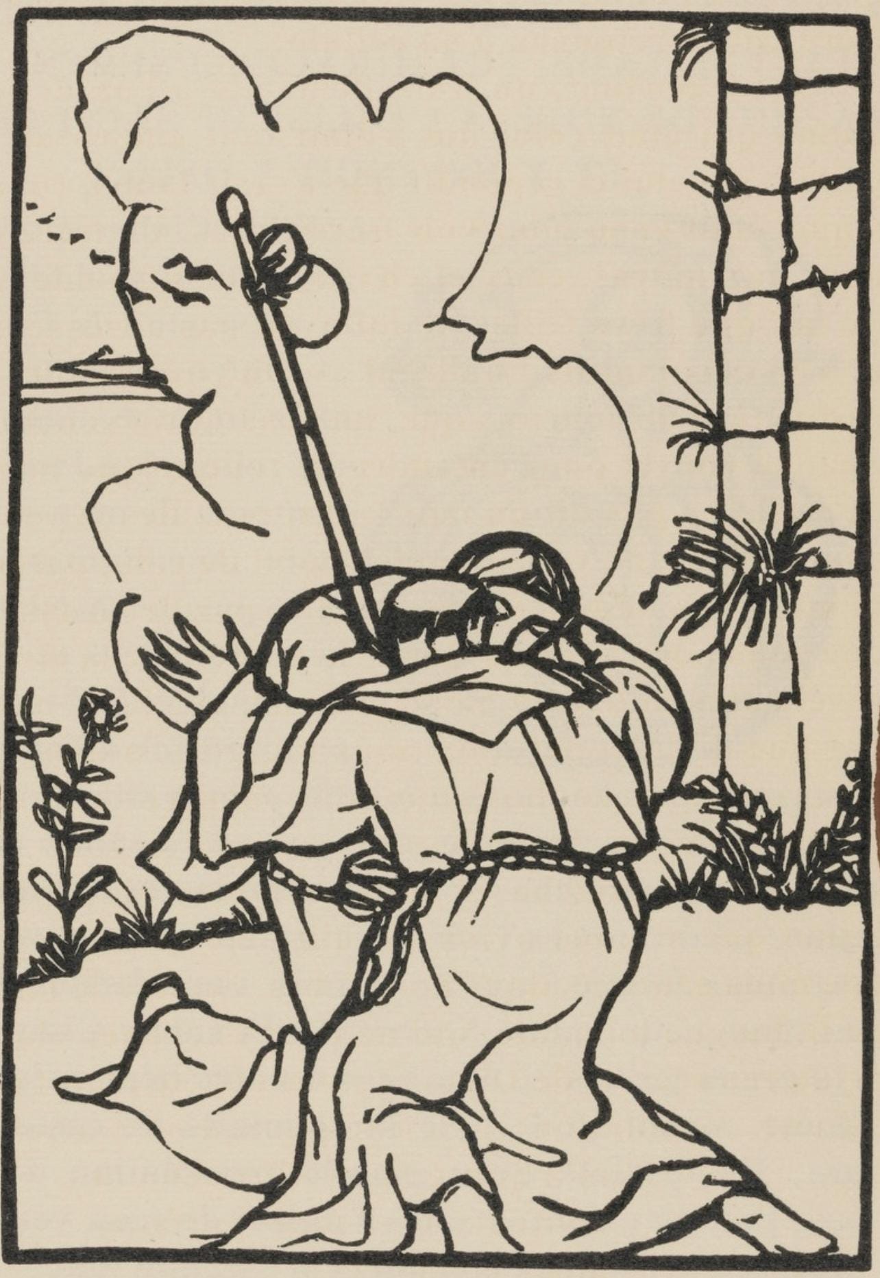 Émile Bernard, Composition (Morane, No. 100), Les Petites Fleurs de St. Françoise, Limited Edition Woodcut