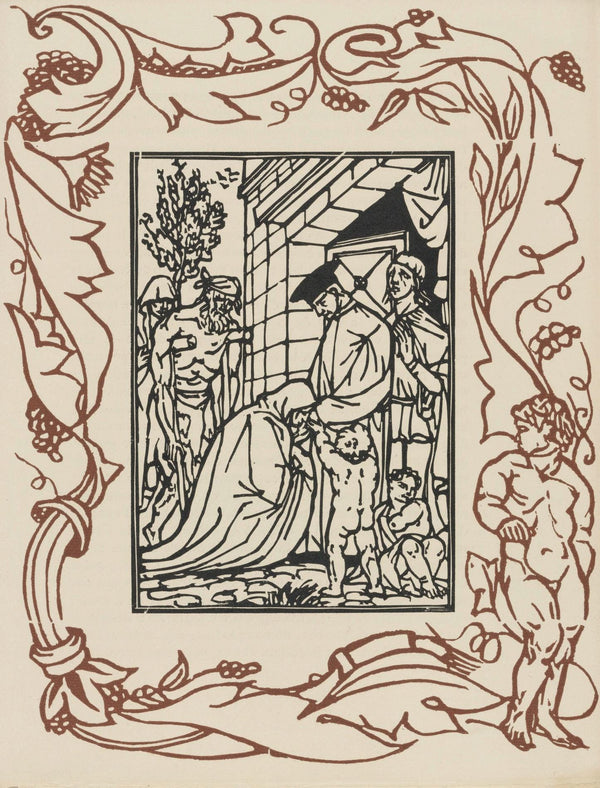 Émile Bernard, Composition (Morane, No. 100), Les Petites Fleurs de St. Françoise, Limited Edition Woodcut