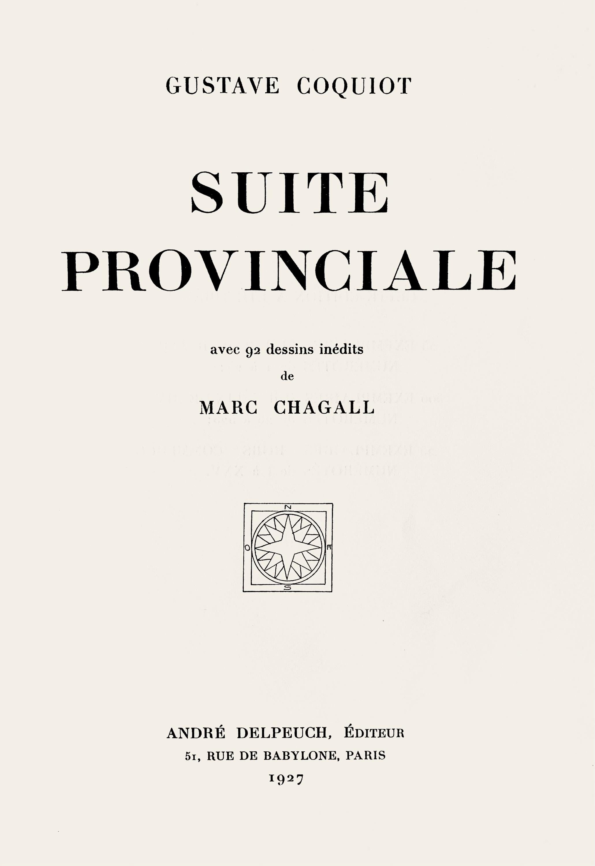 Marc Chagall, Composition, Suite Provinciale avec 92 dessins inédits de Marc Chagall, Limited Edition Lithograph