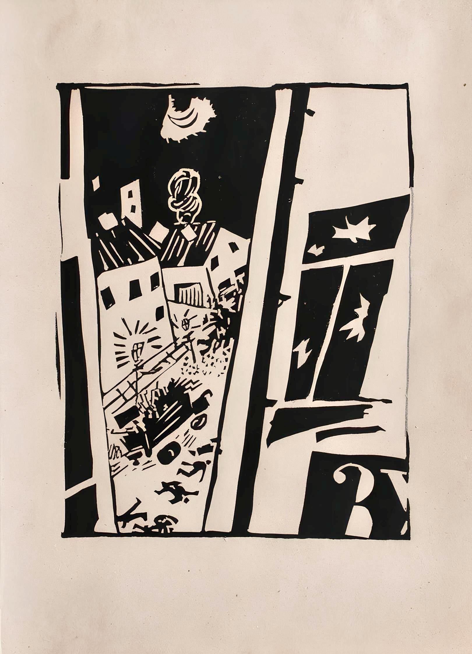 Jean Pougny, Composition, Pougny, dix linogravures originales, 1914-1920, Limited Edition Linocut