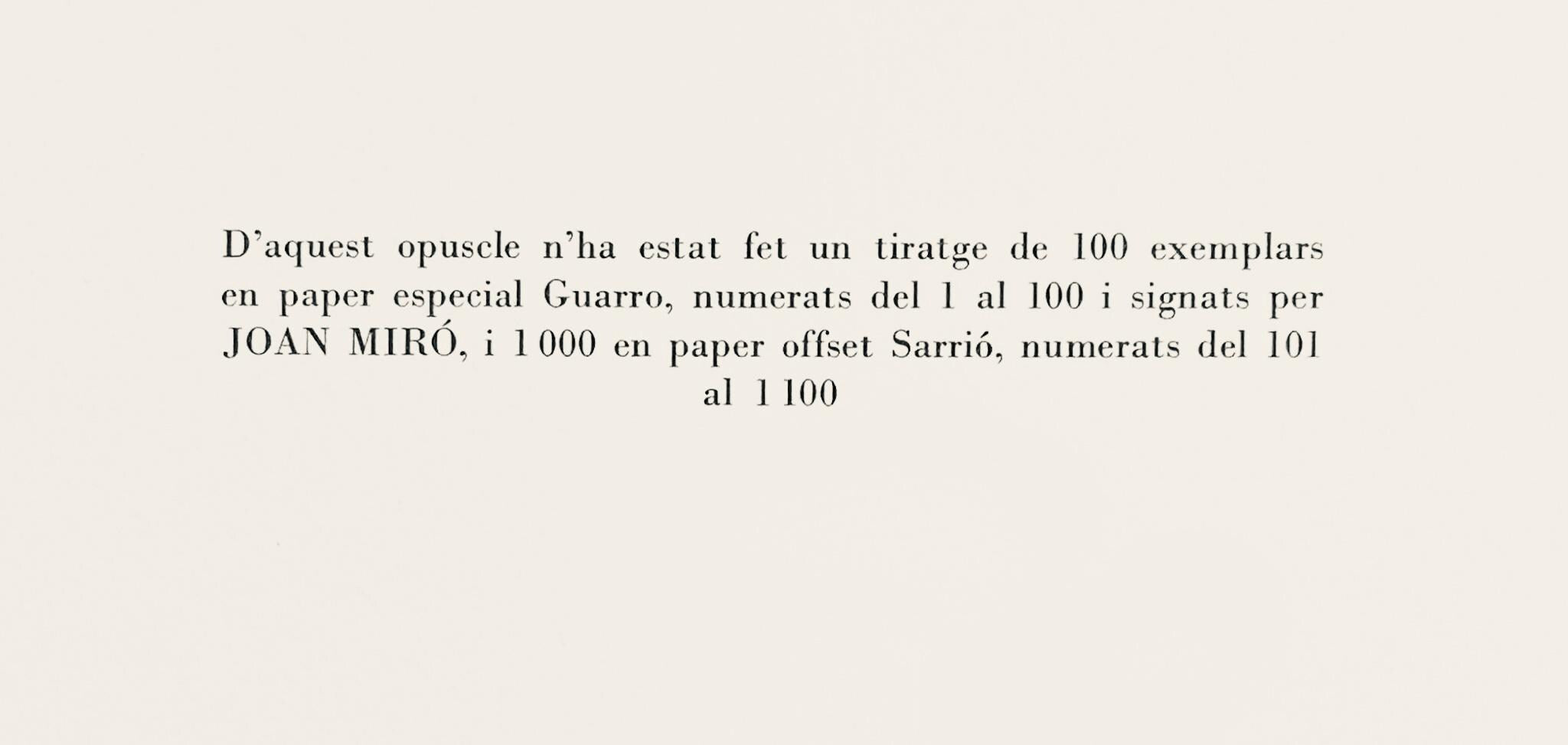 Joan Miró, Composition (Mourlot 872-881; Cramer 164), El tapís de Tarragona, Limited Edition Lithograph