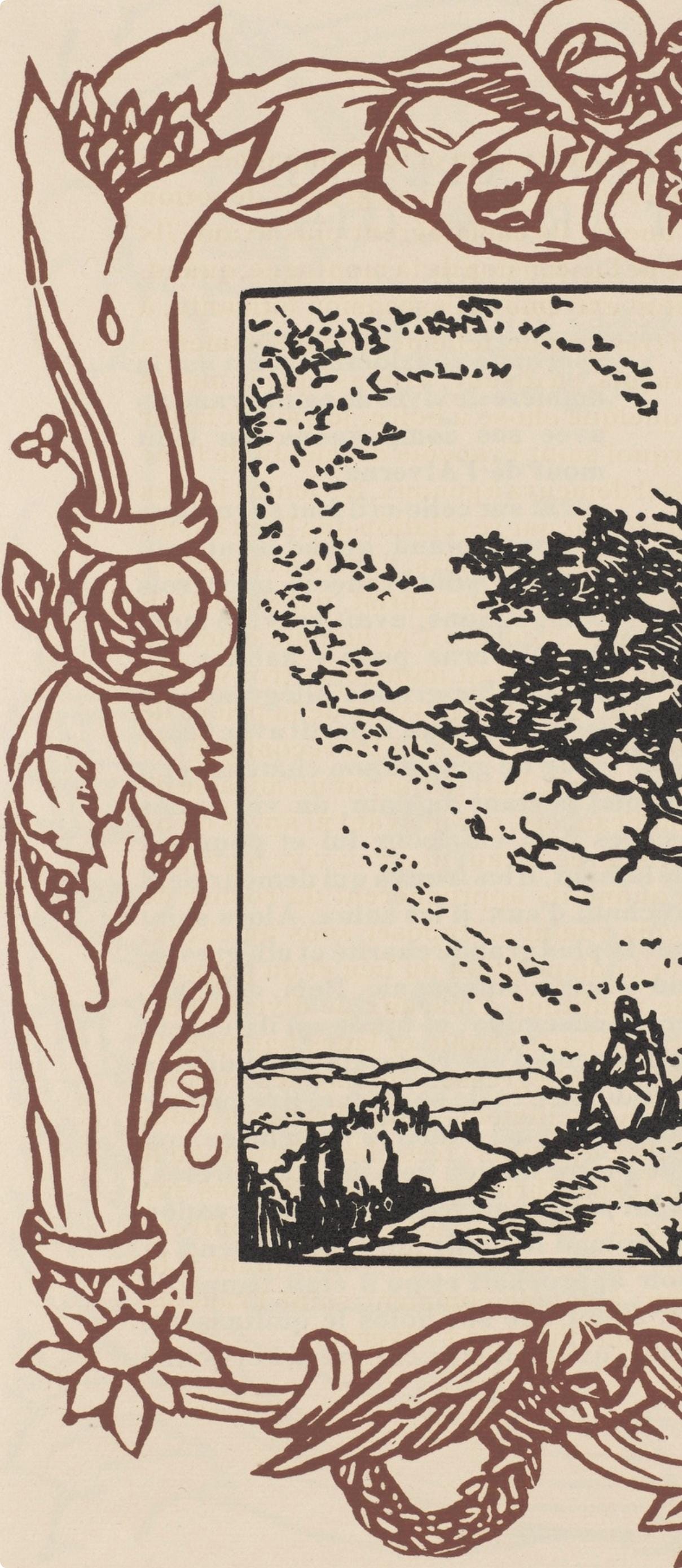 Émile Bernard, Composition (Morane, No. 100), Les Petites Fleurs de St. Françoise, Limited Edition Woodcut