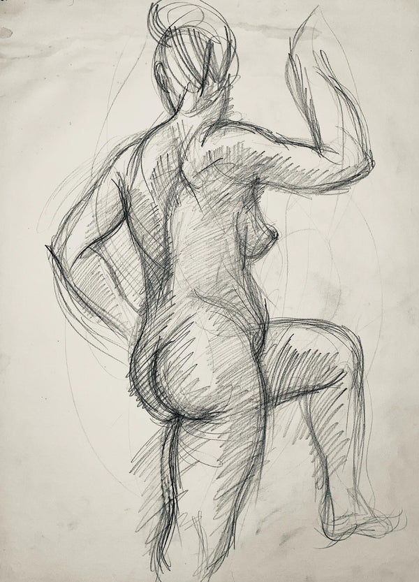 Ian Hornak, Renaissance Female Nude Figure Study, 1963, Original Drawing
