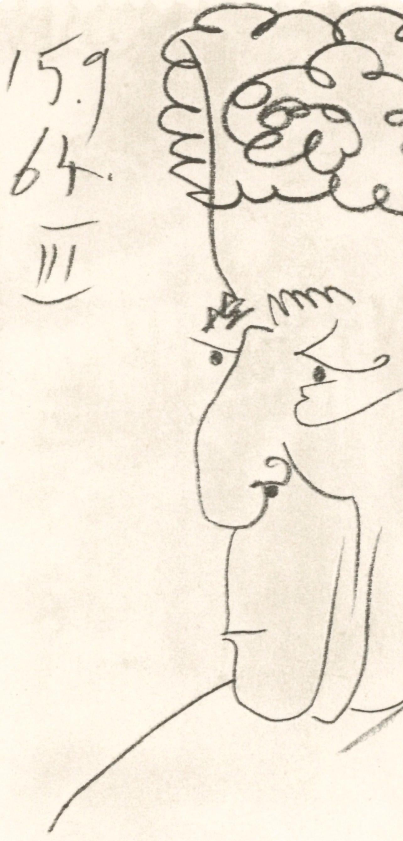 Pablo Picasso, Composition, Le Goût du Bonheur (Cramer 148; Bloch 2013), Limited Edition Mixed Media Lithograph