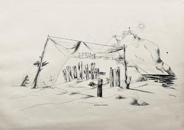 Jean Lurçat, le seigneur individu, huit dessins à la plume, Limited Edition Lithograph