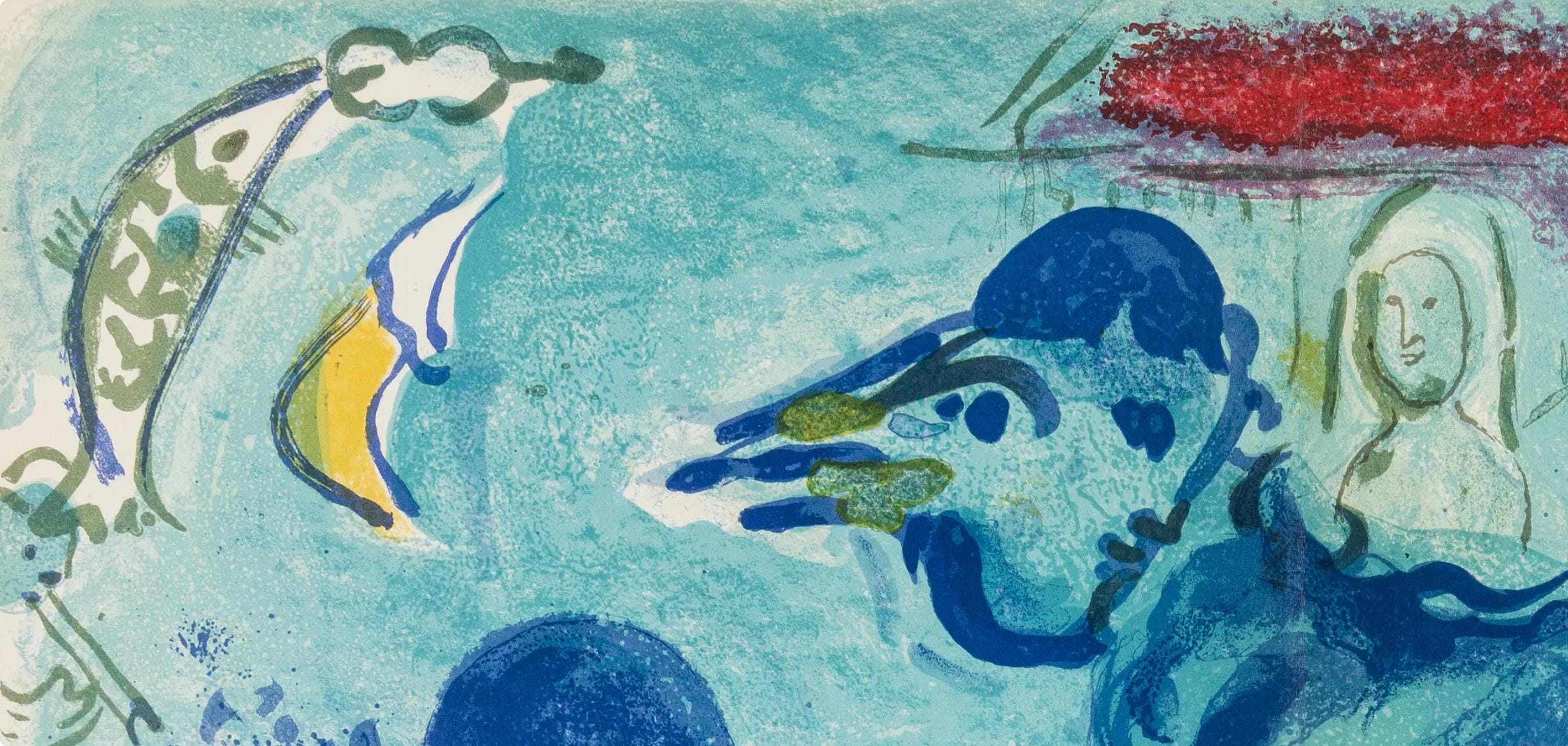 Marc Chagall, Composition (Cramer 36; Mourlot 208), Derrière le miroir, Limited Edition Lithograph