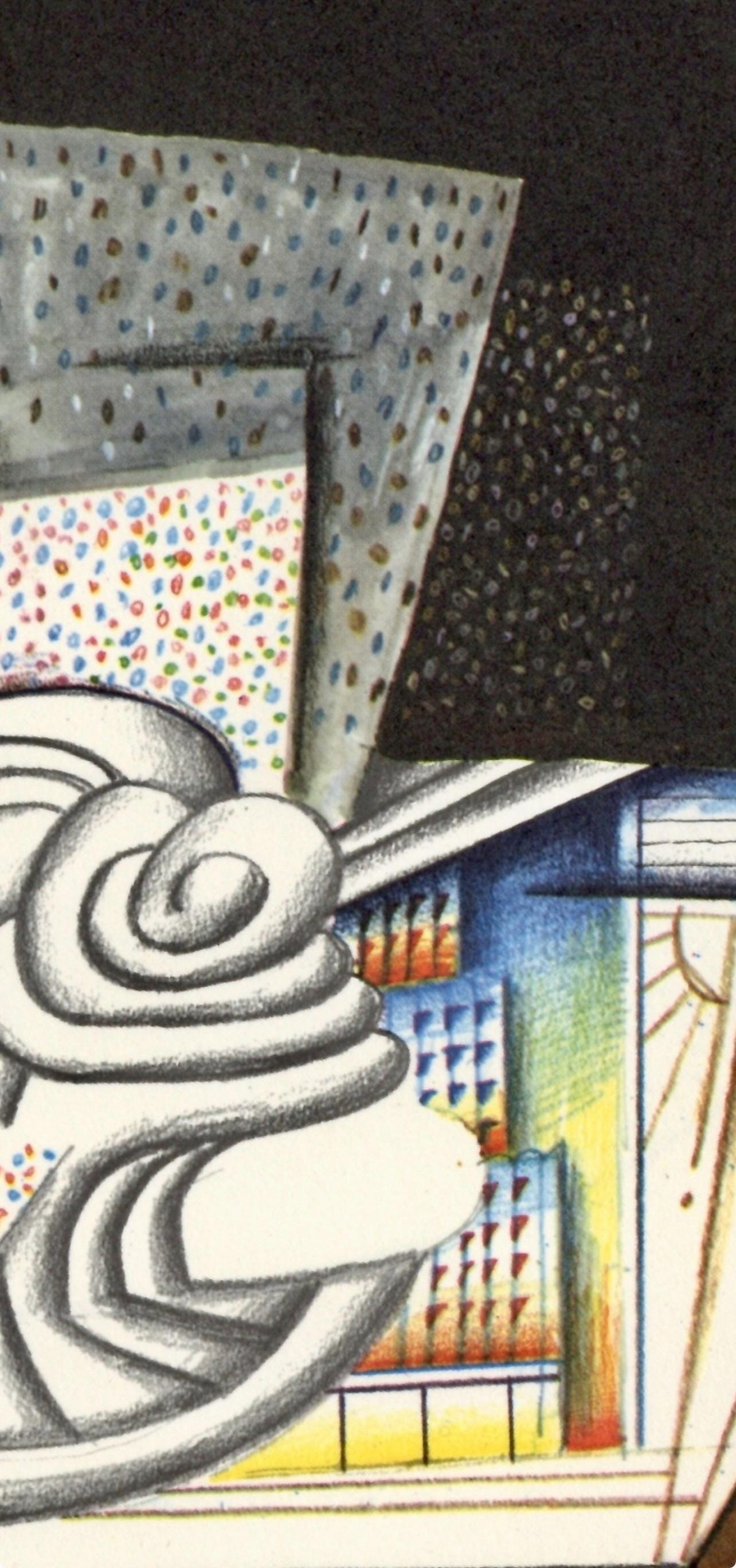 Saul Steinberg, Chrysler Building, New York City, Derrière le miroir, Limited Edition Lithograph
