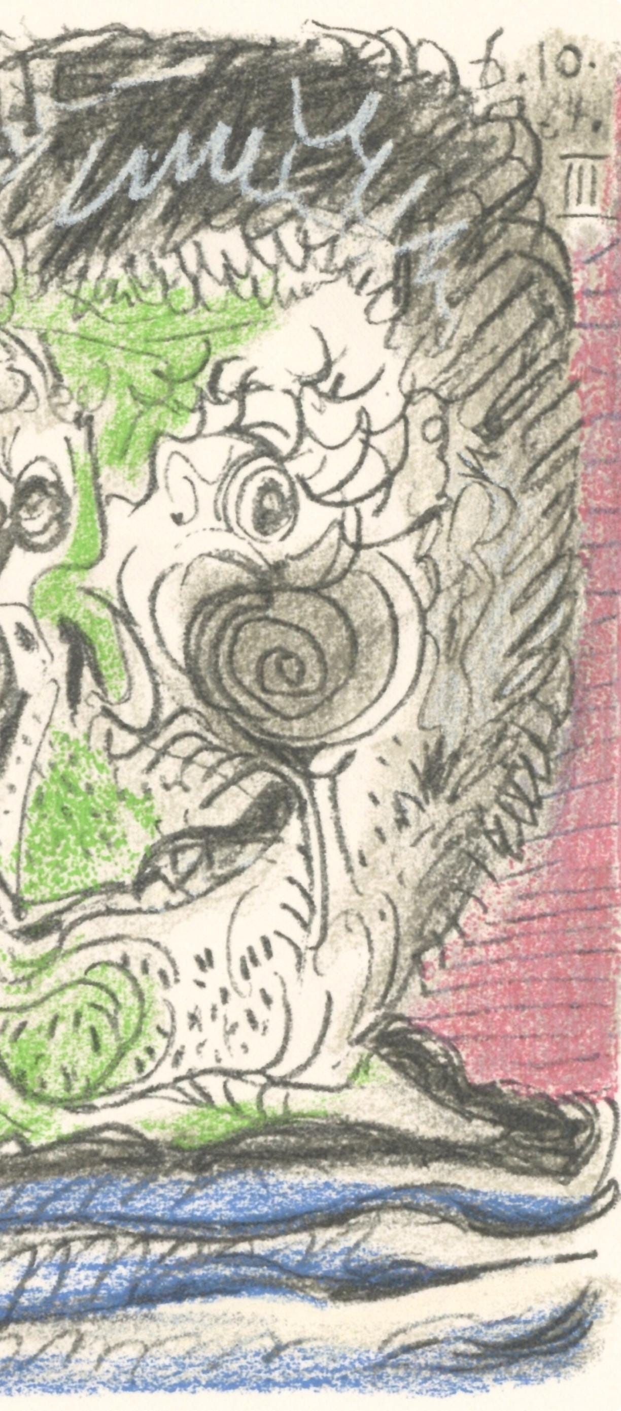 Pablo Picasso, Composition, Le Goût du Bonheur (Cramer 148; Bloch 2013), Limited Edition Mixed Media Lithograph