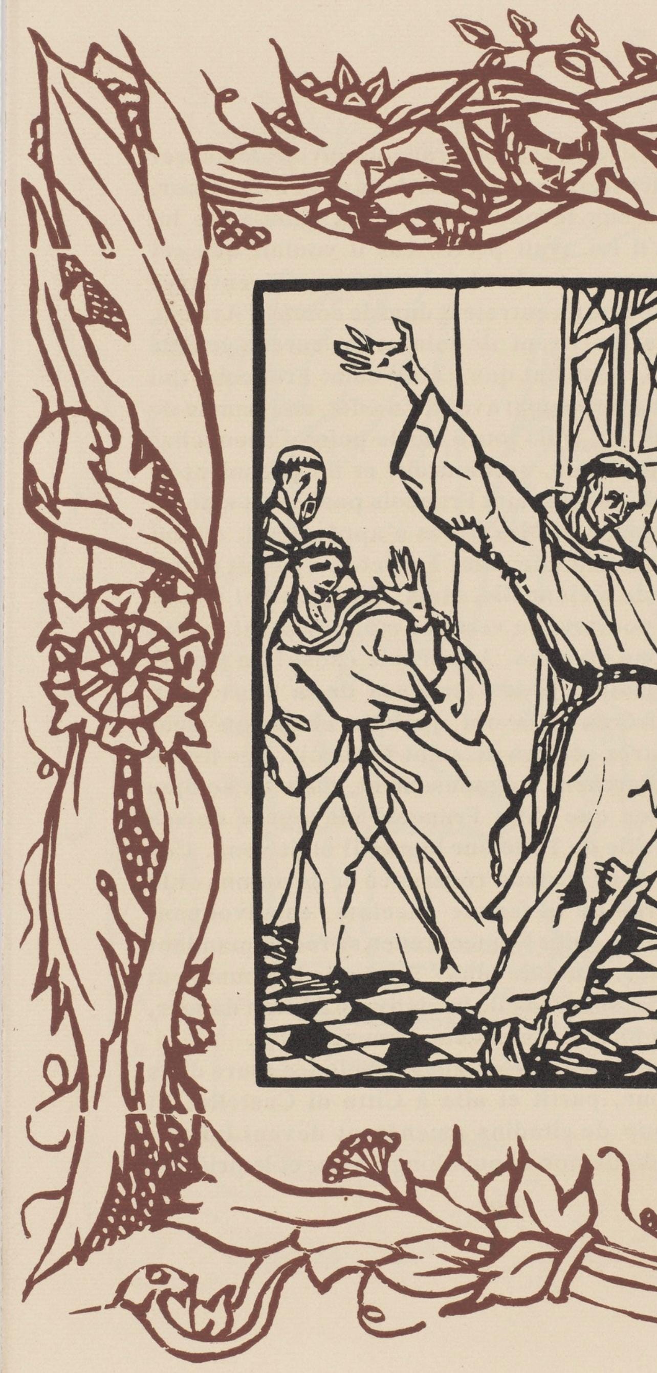 Émile Bernard, Composition (Morane, No. 100), Les Petites Fleurs de St. Françoise, Limited Edition Woodcut