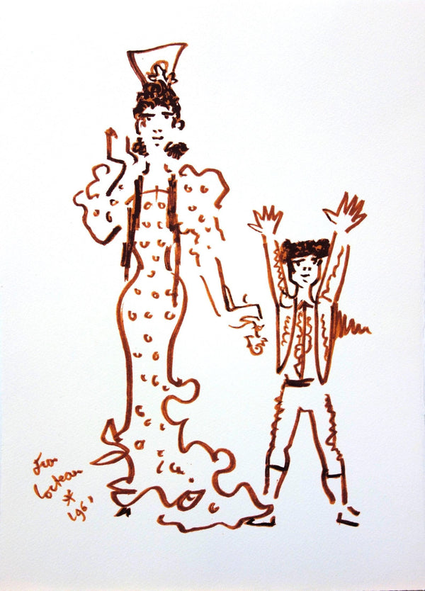 Jean Cocteau, Composition, Taureaux, Limited Edition Lithograph