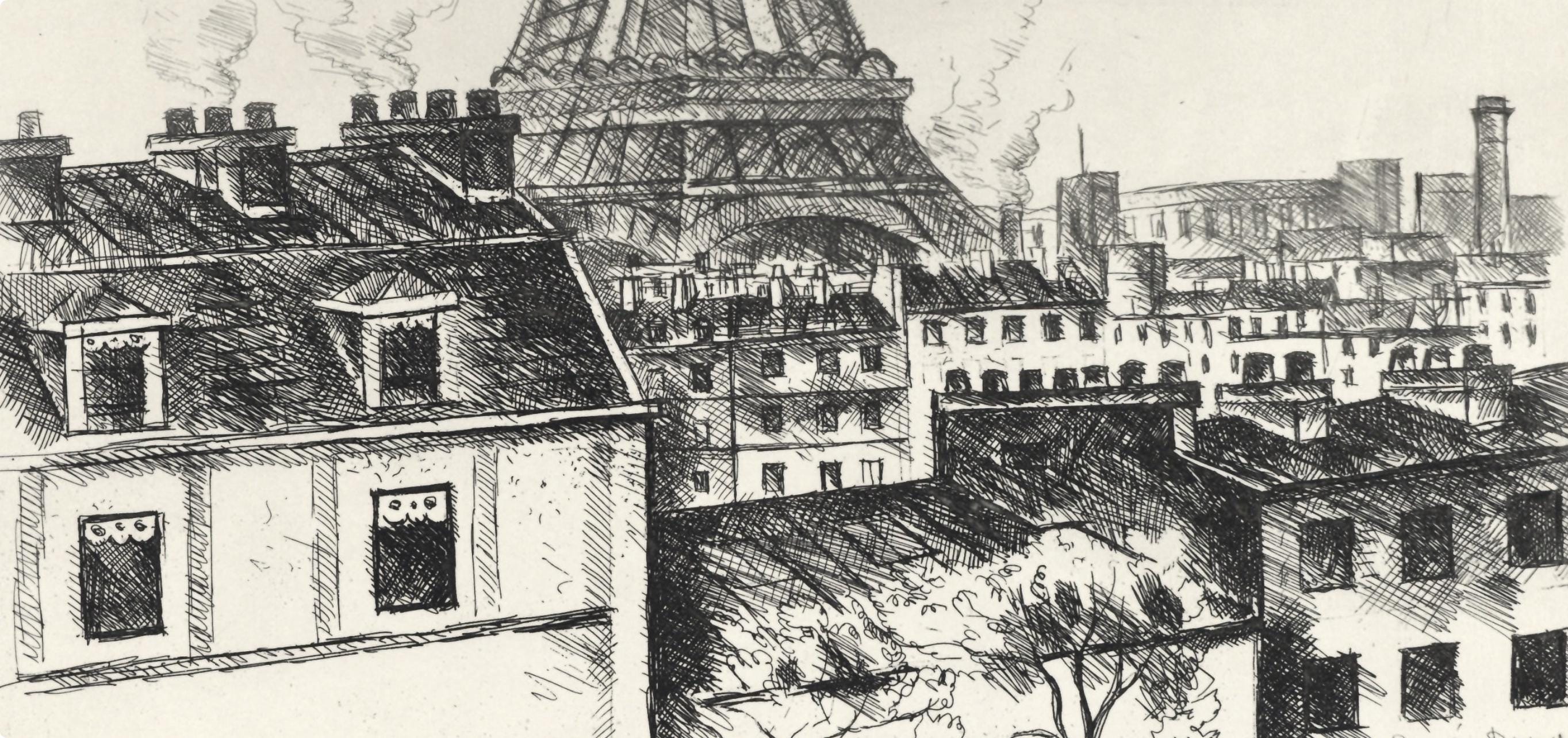 René Durey, Le Champ de Mars, A La gloire à Paris, Limited Edition Etching