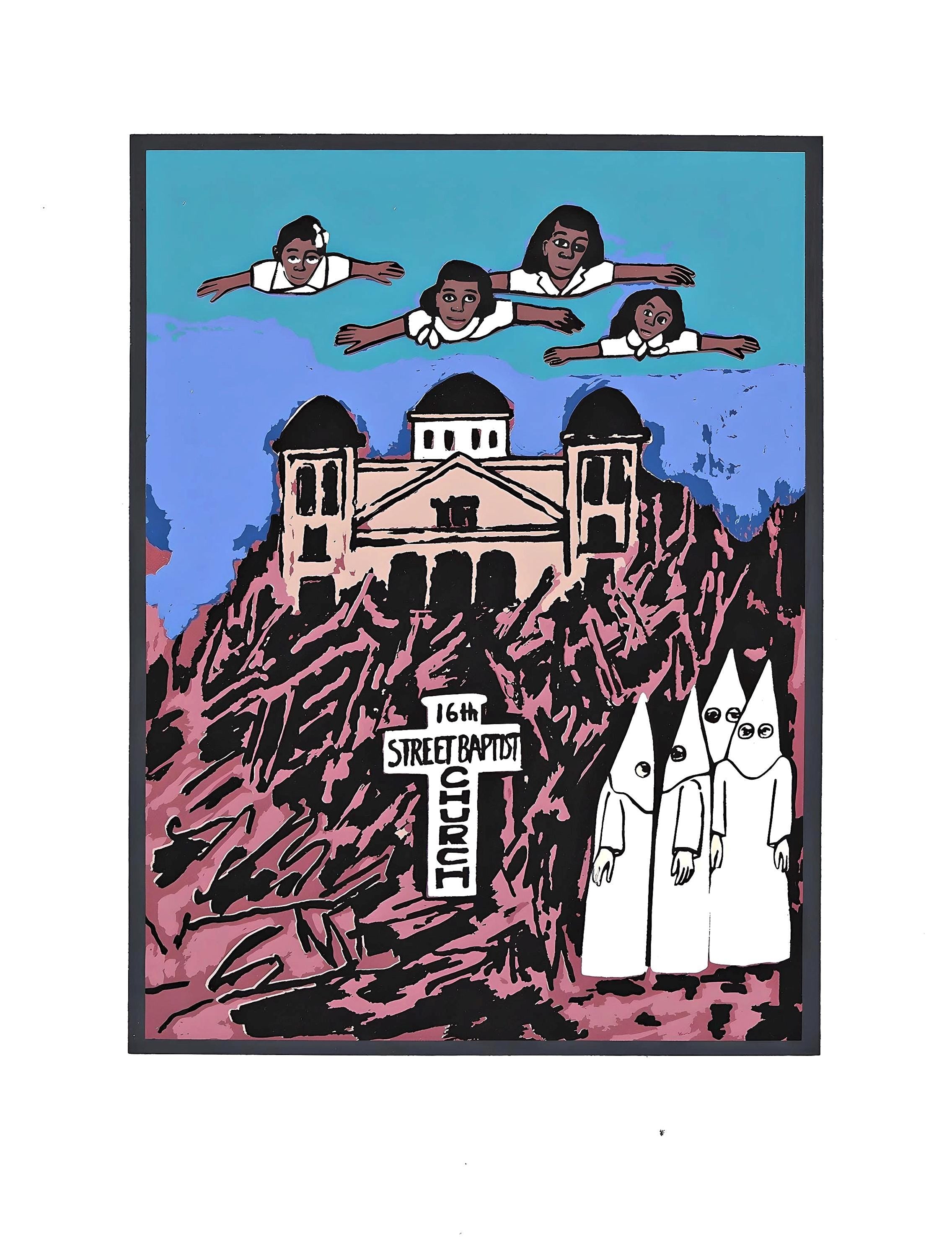 Faith Ringgold, Four Little Girls Bombed in a Church, Letter from Birmingham City Jail, Limited Edition Silkscreen