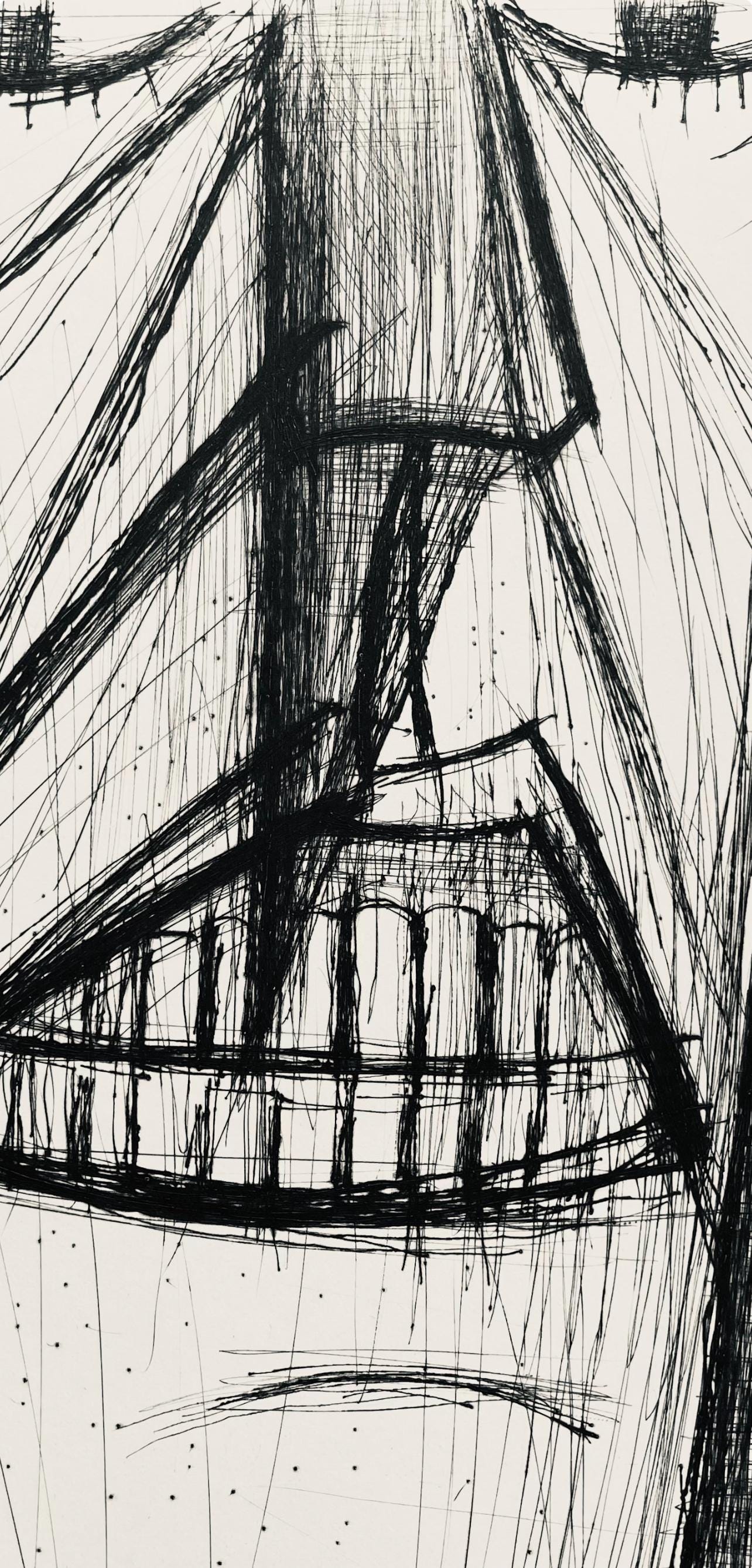 Bernard Buffet, Composition (Reinz 208-222), Voyages Fantastiques, Limited Edition Etching