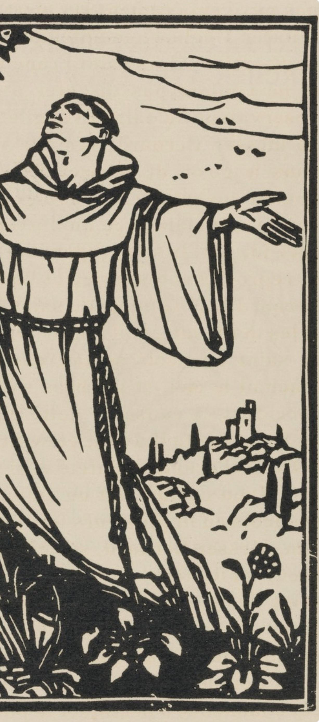Émile Bernard, Composition (Morane, No. 100), Les Petites Fleurs de St. Françoise, Limited Edition Woodcut