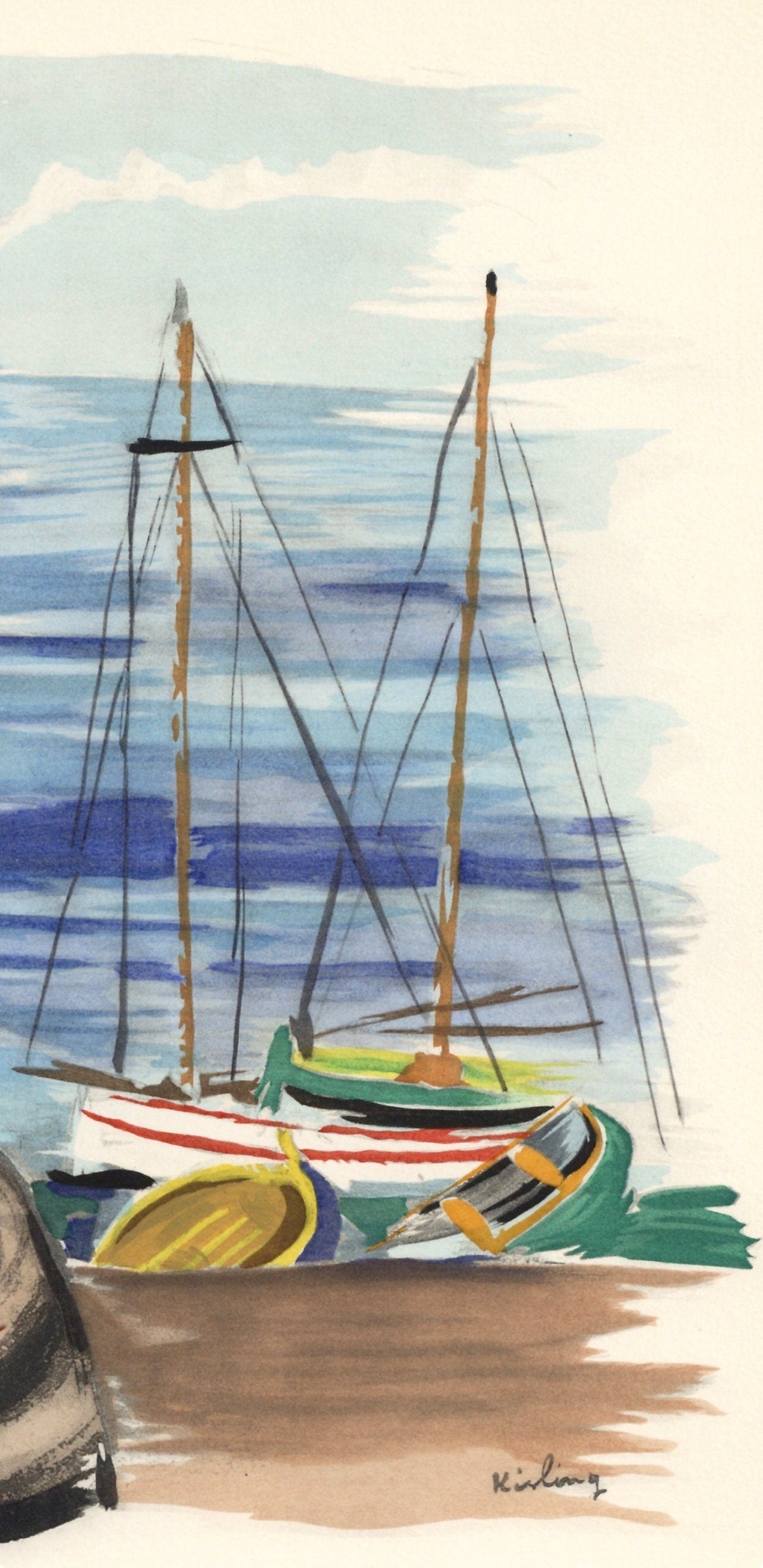 Moise Kisling, Vin du depart, Vins, Fleurs et Flammes, Limited Edition Lithograph