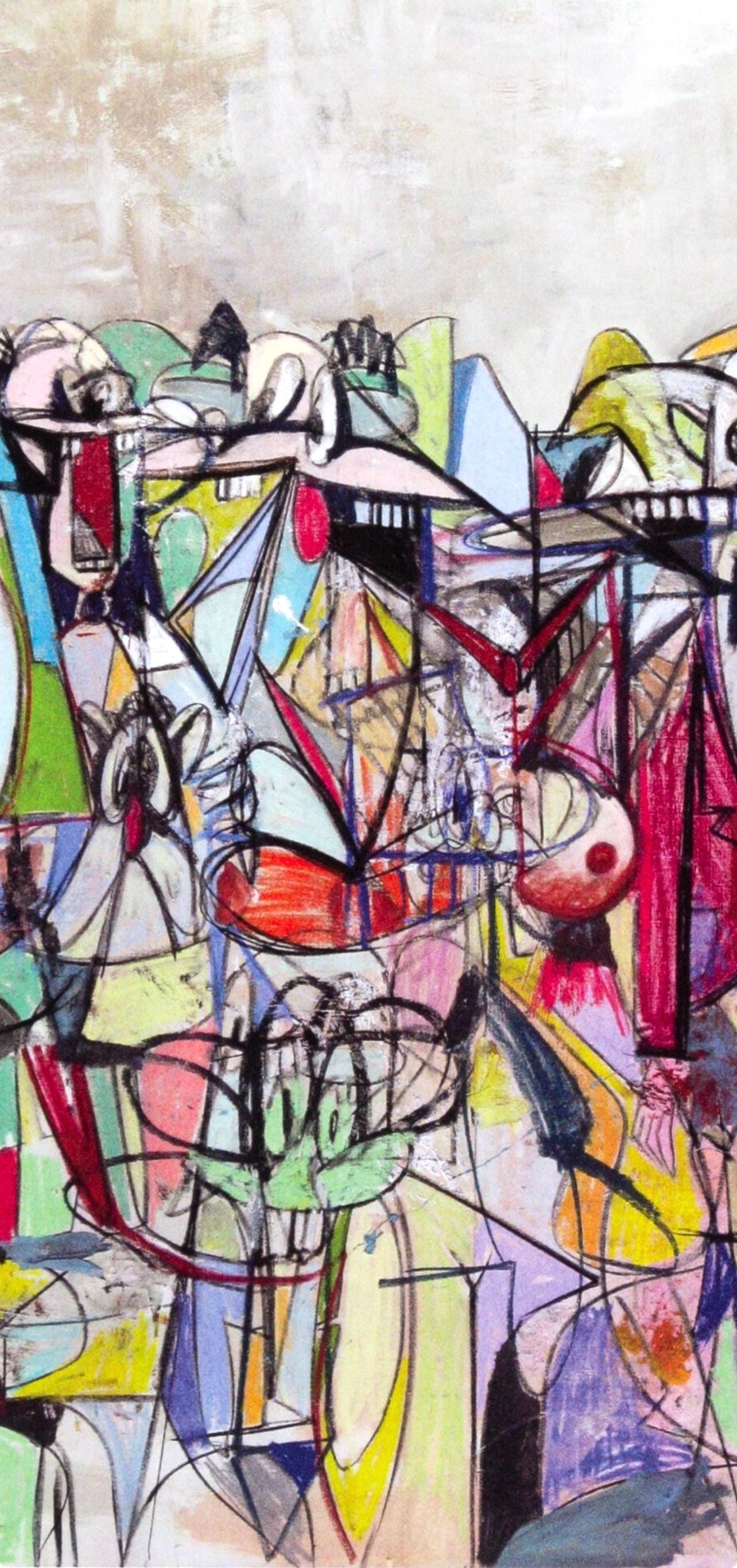 George Condo, Compression IV, Drawing Paintings, Limited Edition Four Color Process Print