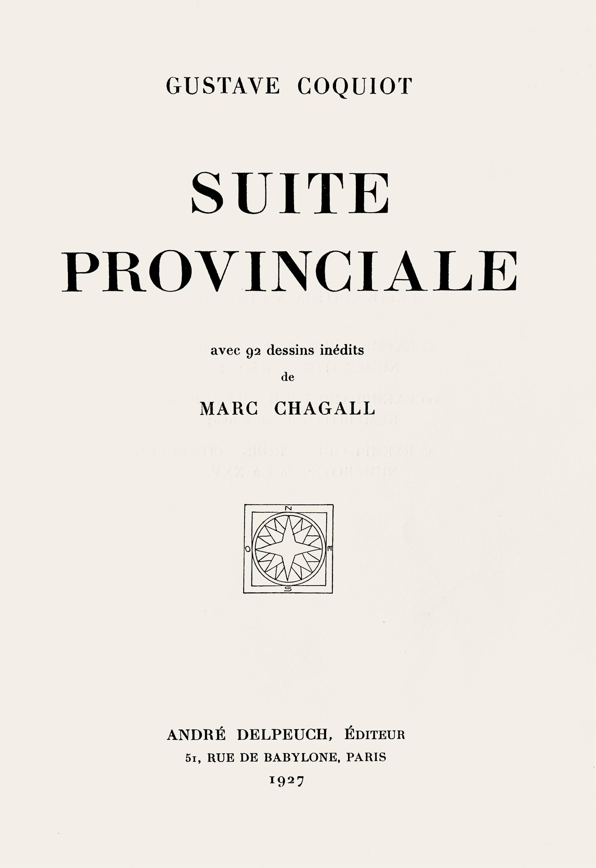 Marc Chagall, Composition, Suite Provinciale avec 92 dessins inédits de Marc Chagall, Limited Edition Lithograph