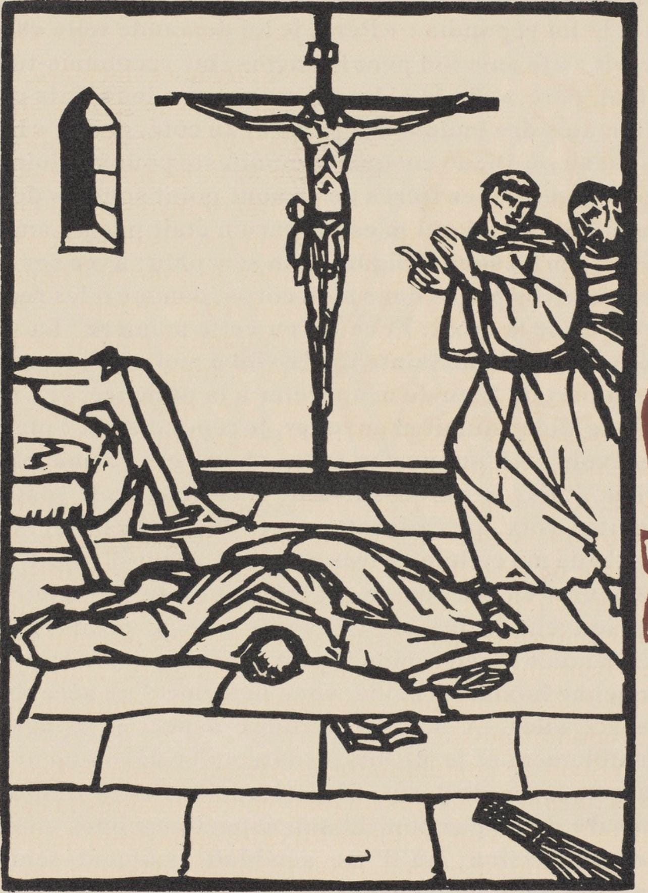 Émile Bernard, Composition (Morane, No. 100), Les Petites Fleurs de St. Françoise, Limited Edition Woodcut