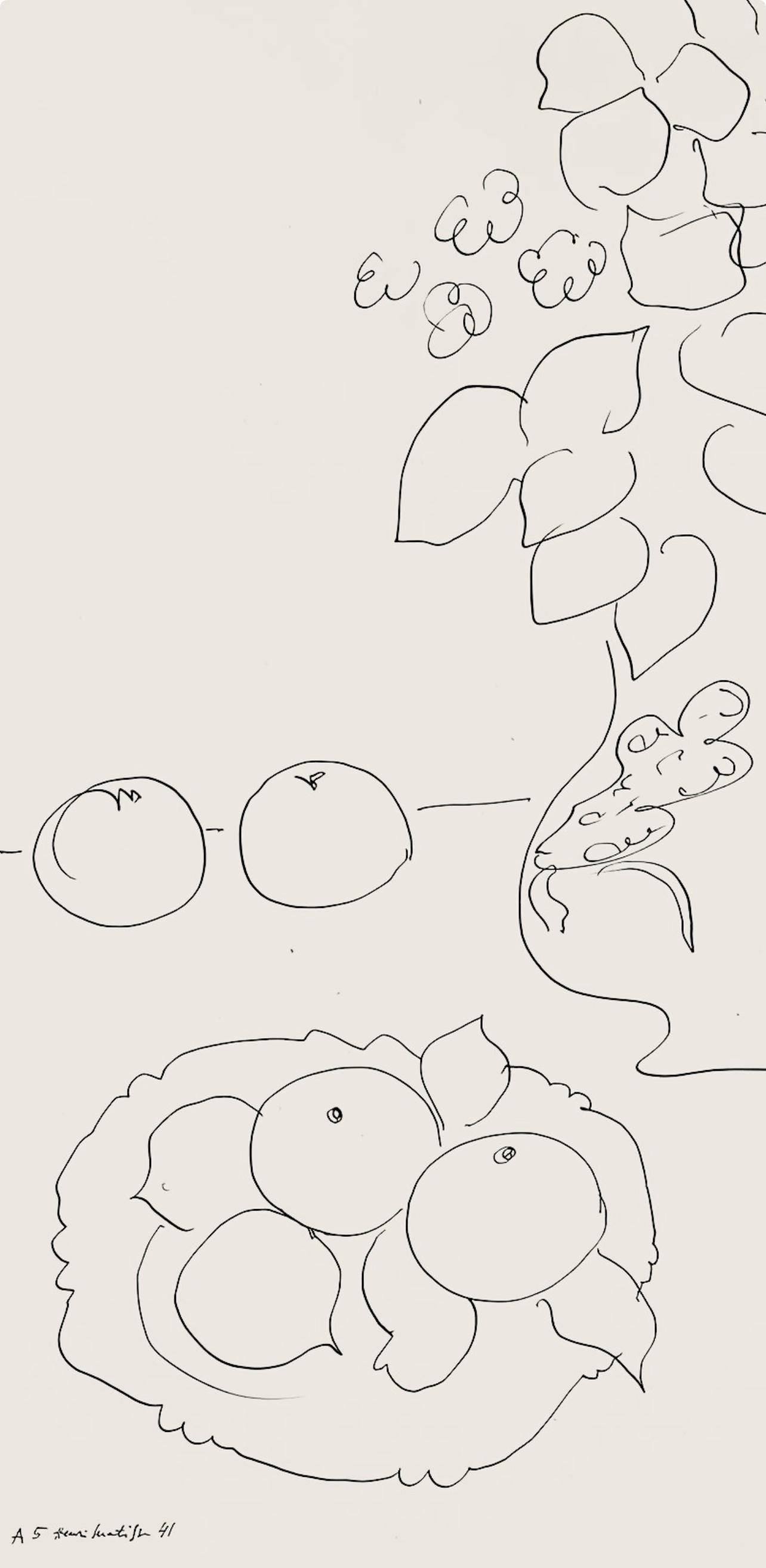 Henri Matisse, Série A, var. 5 (Duthuit 9), Henri Matisse, Dessins, Thèmes et variations, Limited Edition Lithograph
