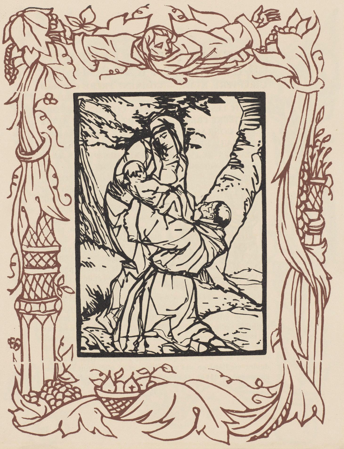 Émile Bernard, Composition (Morane, No. 100), Les Petites Fleurs de St. Françoise, Limited Edition Woodcut