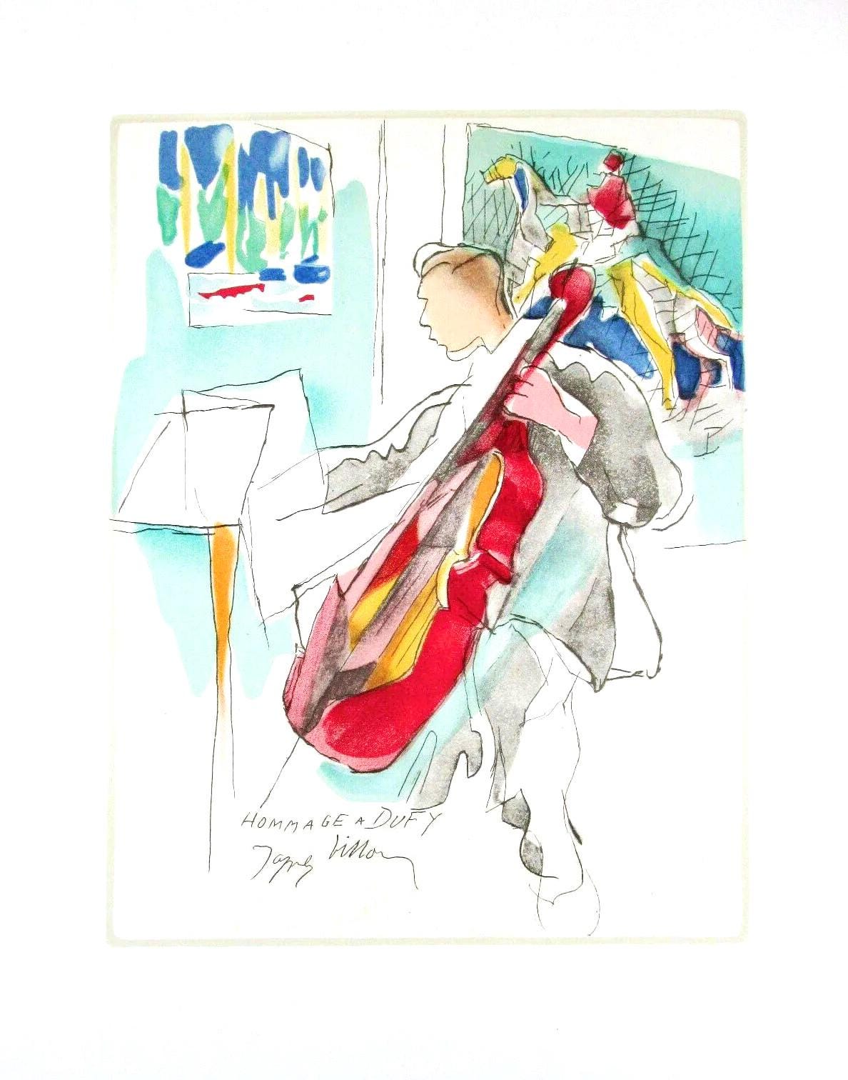 Jacques Villon, Composition, Lettre à mon peintre Raoul Dufy, Limited Edition Lithograph