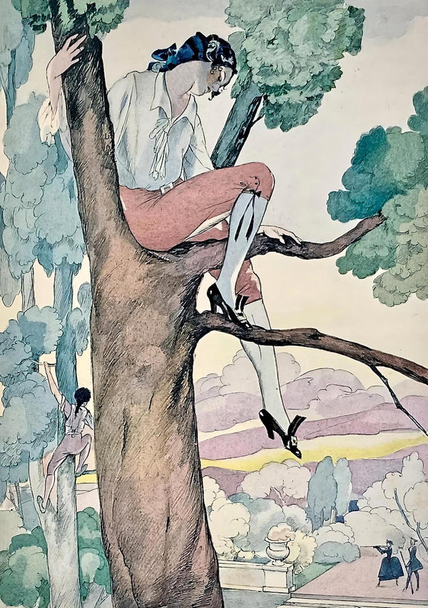 Umberto Brunelleschi, Composition, La Leçon d'amour dans un parc, Limited Edition Lithograph