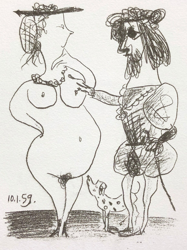 Pablo Picasso, Le seigneur et la dame, Souvenirs et portraits d'artistes, Limited Edition Lithograph