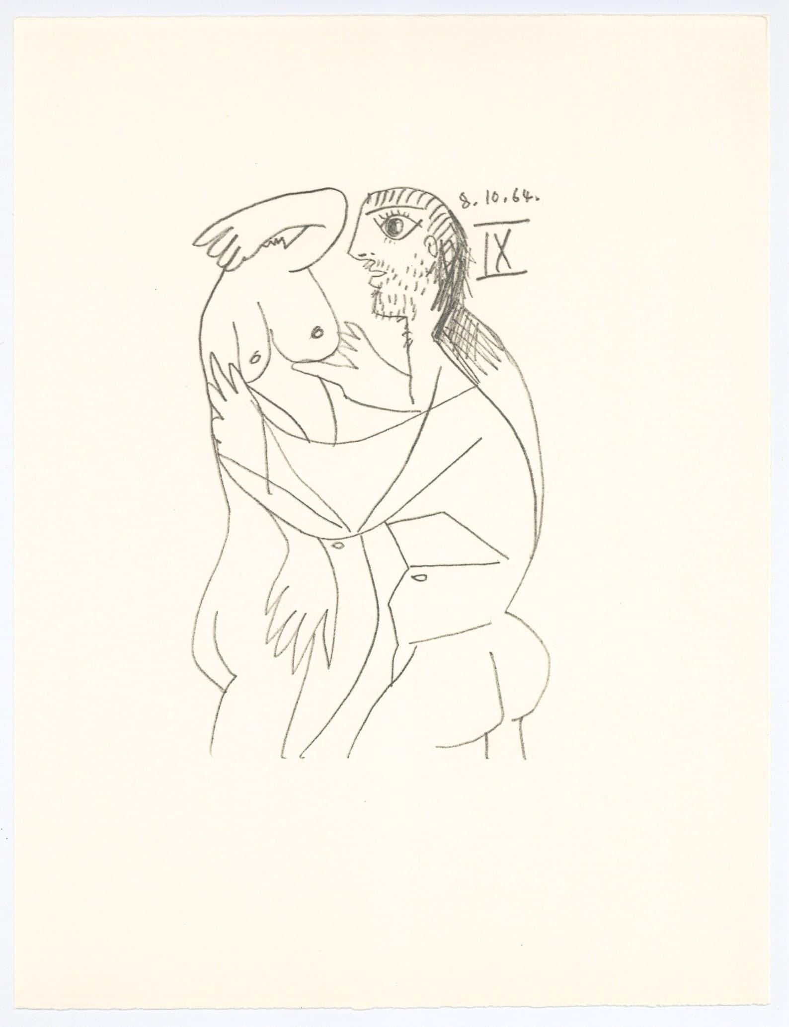 Pablo Picasso, Composition, Le Goût du Bonheur (Cramer 148; Bloch 2013), Limited Edition Mixed Media Lithograph