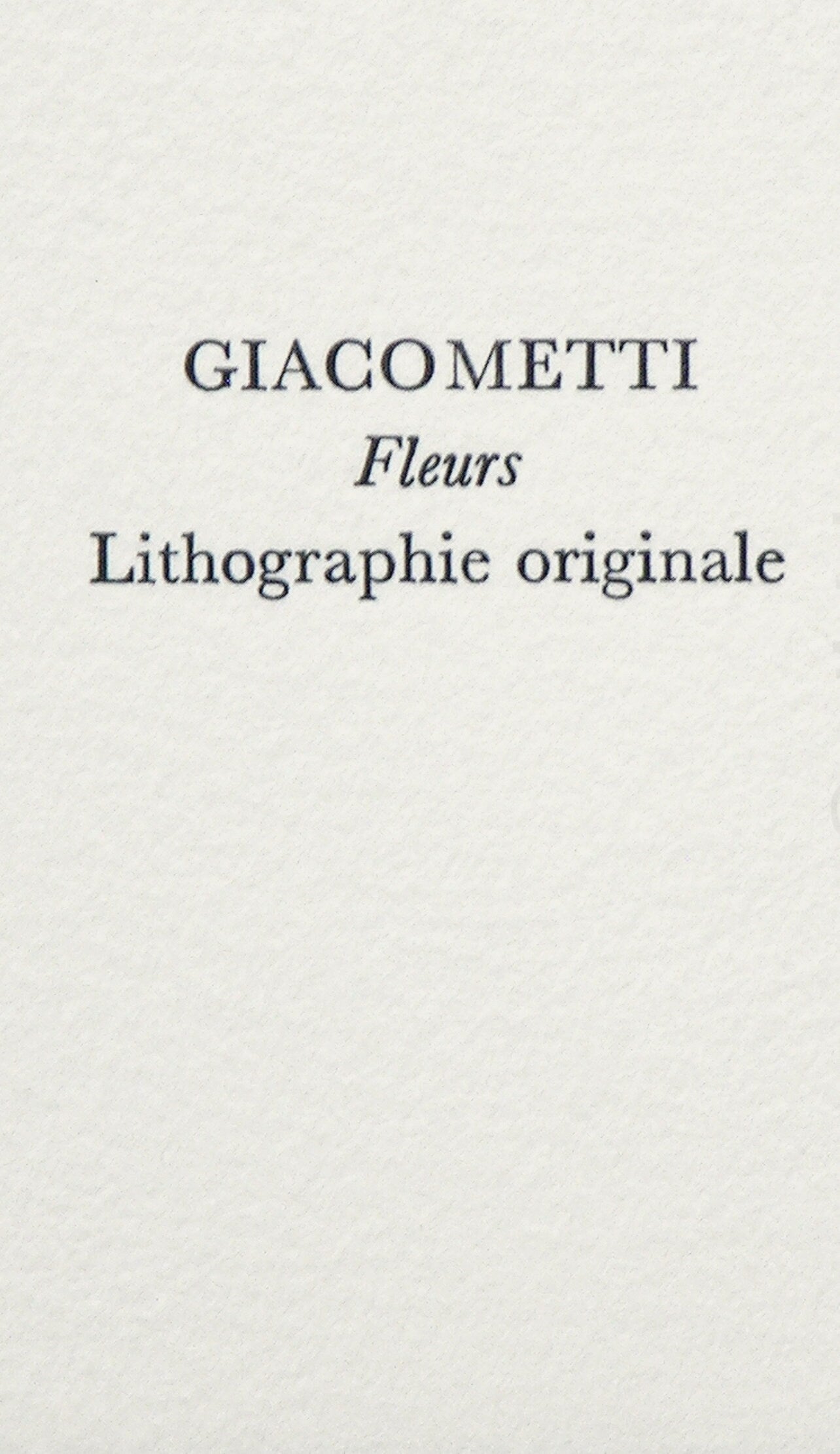 Alberto Giacometti, Fleurs, Souvenirs et portraits d'artistes, Limited Edition Lithograph