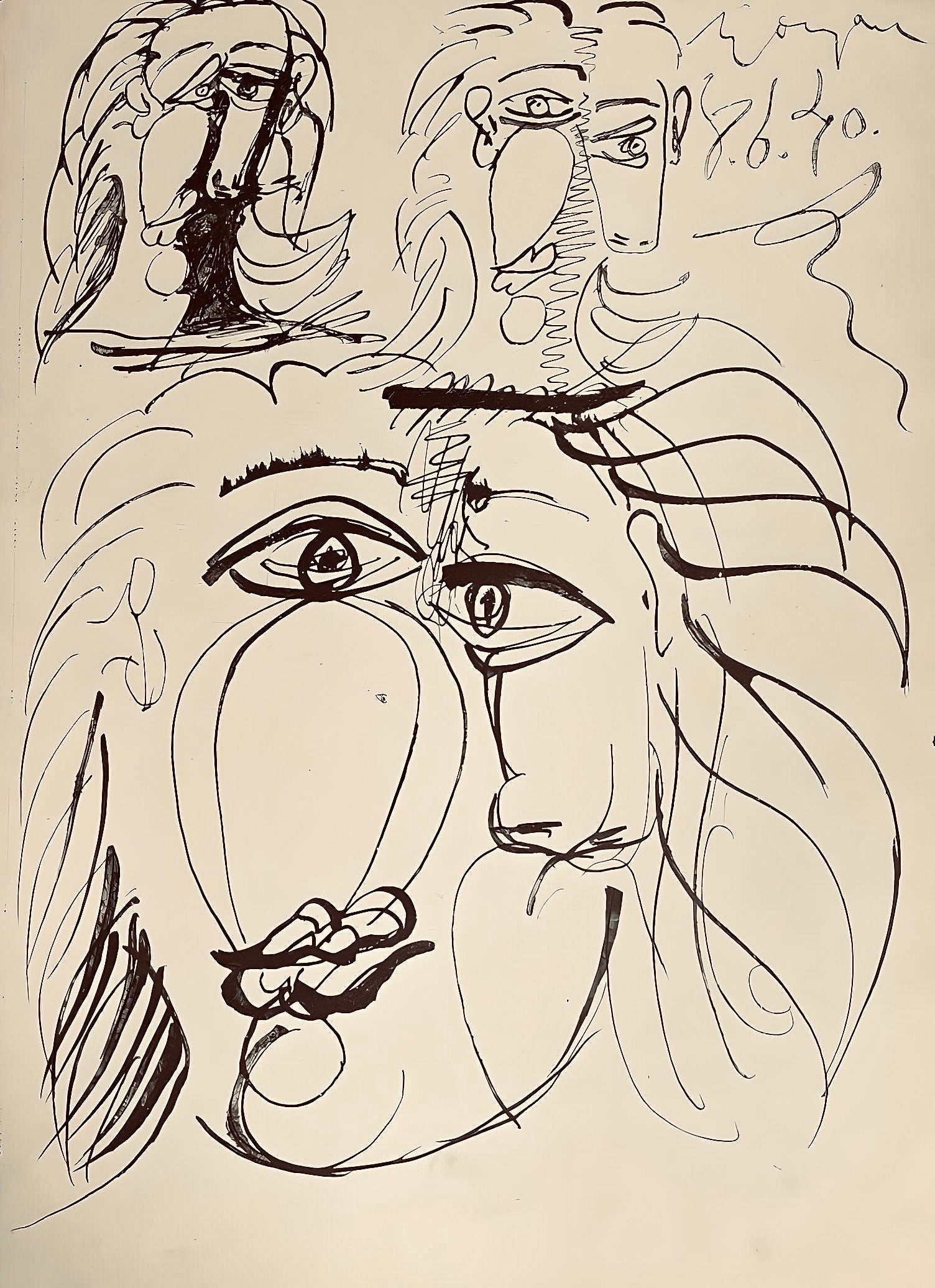 Pablo Picasso, Composition, Carnet de dessins de Picasso, Cahiers d’Art, Limited Edition Lithograph