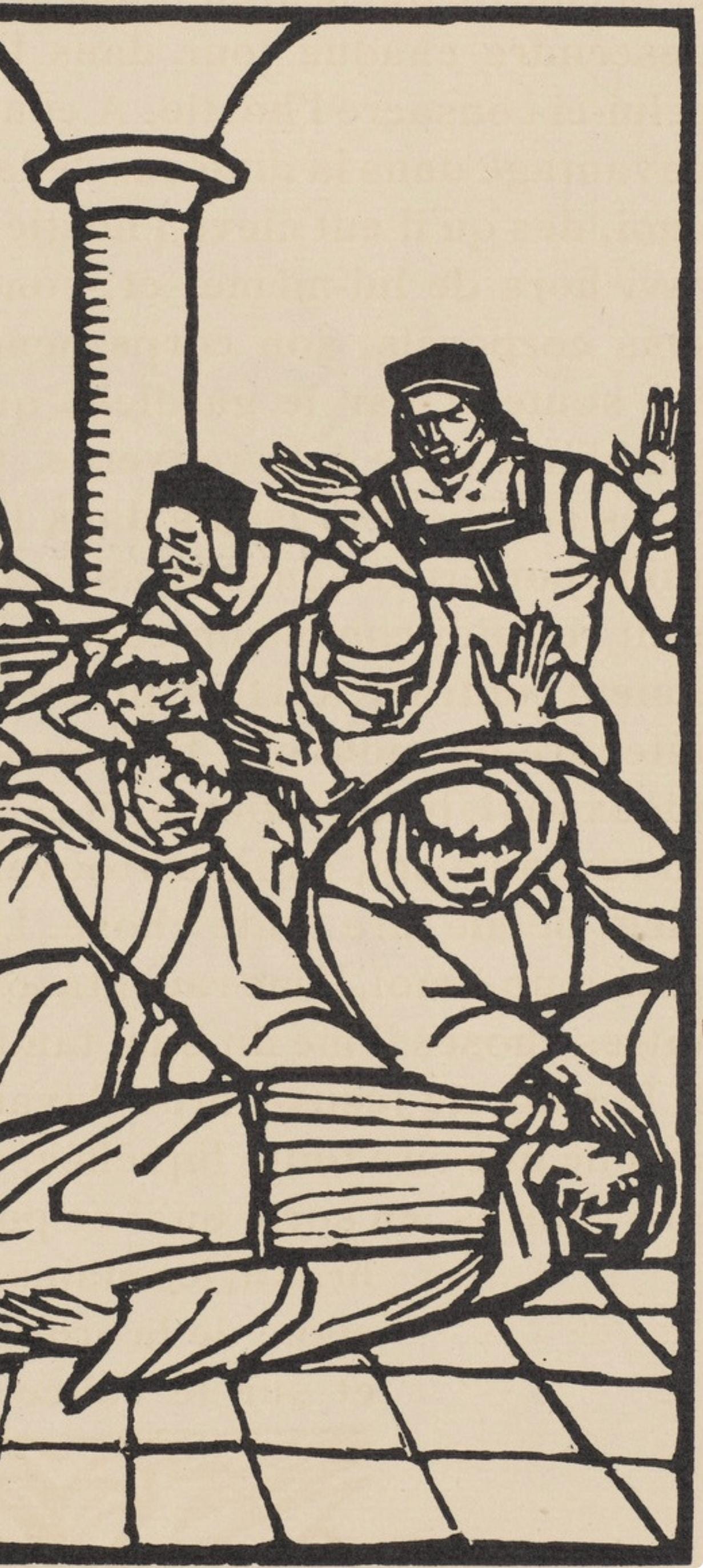 Émile Bernard, Composition (Morane, No. 100), Les Petites Fleurs de St. Françoise, Limited Edition Woodcut