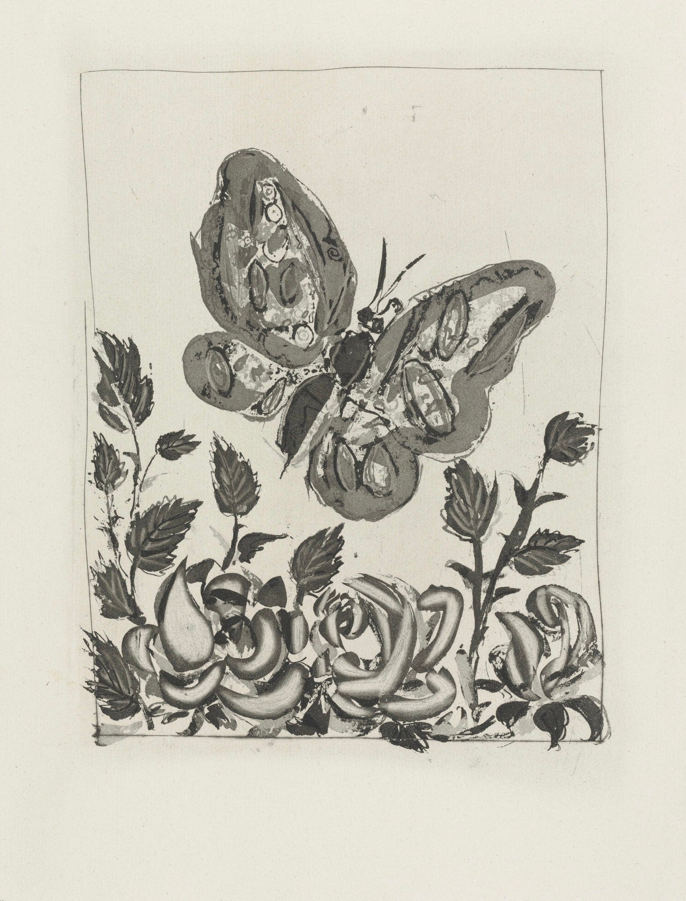 Pablo Picasso, Le Papillon, Histoire naturelle, Limited Edition Lithograph