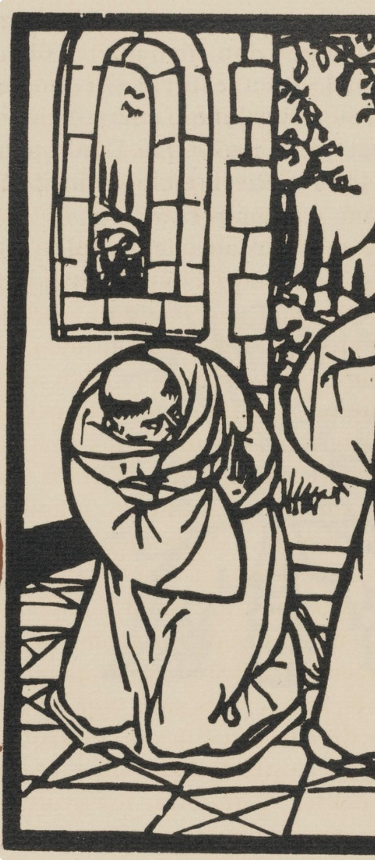 Émile Bernard, Composition (Morane, No. 100), Les Petites Fleurs de St. Françoise, Limited Edition Woodcut