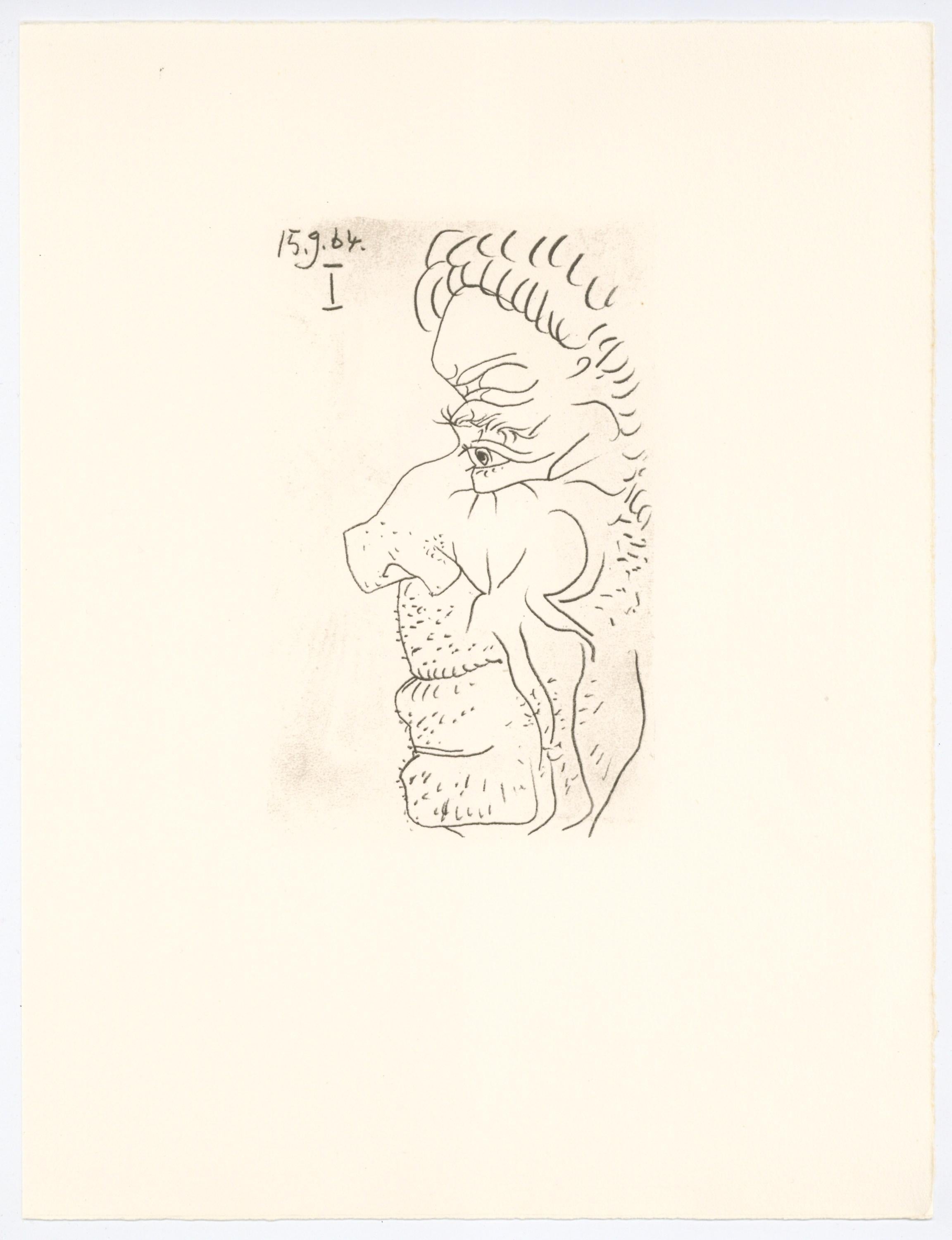 Pablo Picasso, Composition, Le Goût du Bonheur (Cramer 148; Bloch 2013), Limited Edition Mixed Media Lithograph