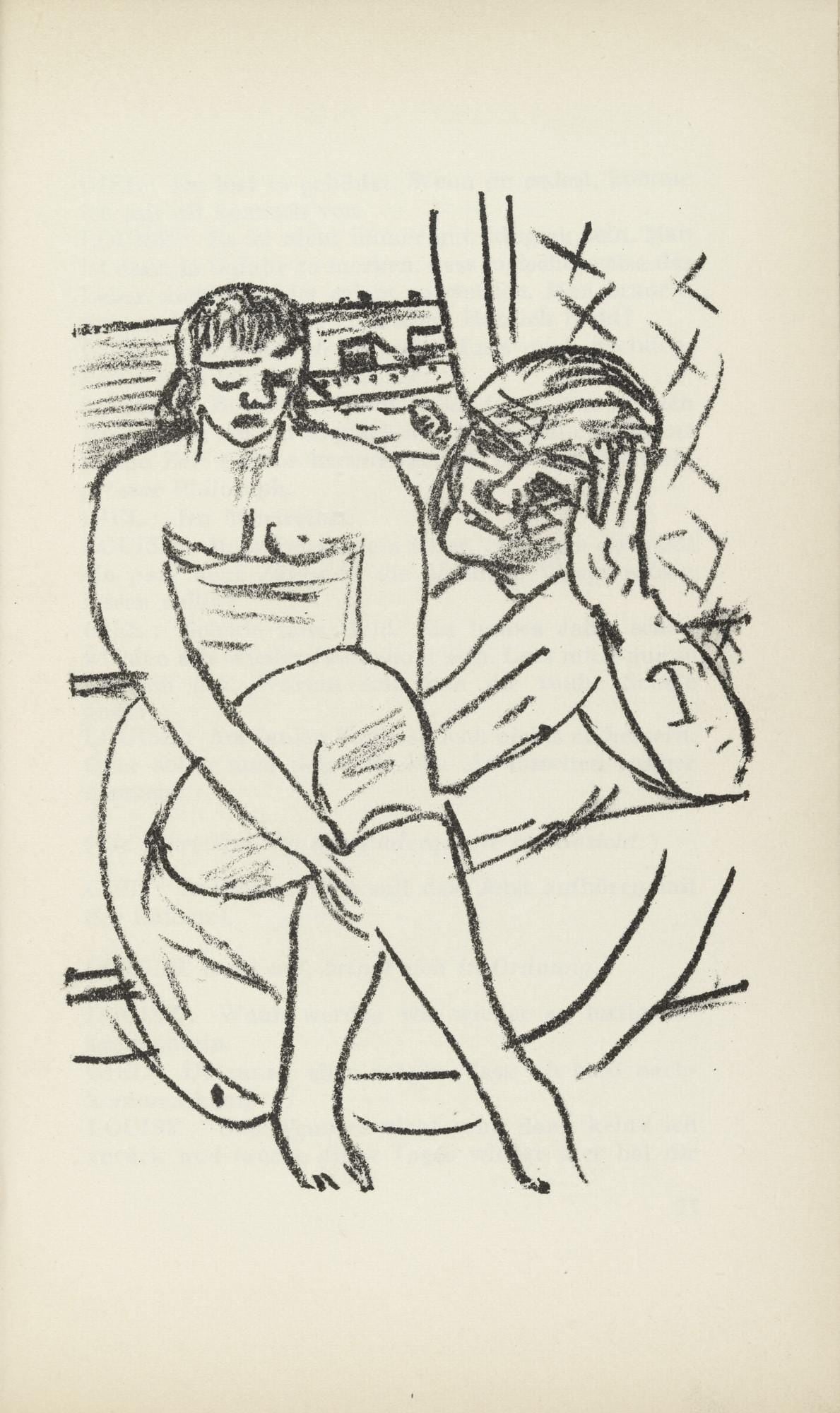Max Beckmann, Composition (Gallwitz 286; Hofmaier 323-329; Rifkind 150 1-7), Der Mensch ist kein Haustier, Limited Edition Lithograph