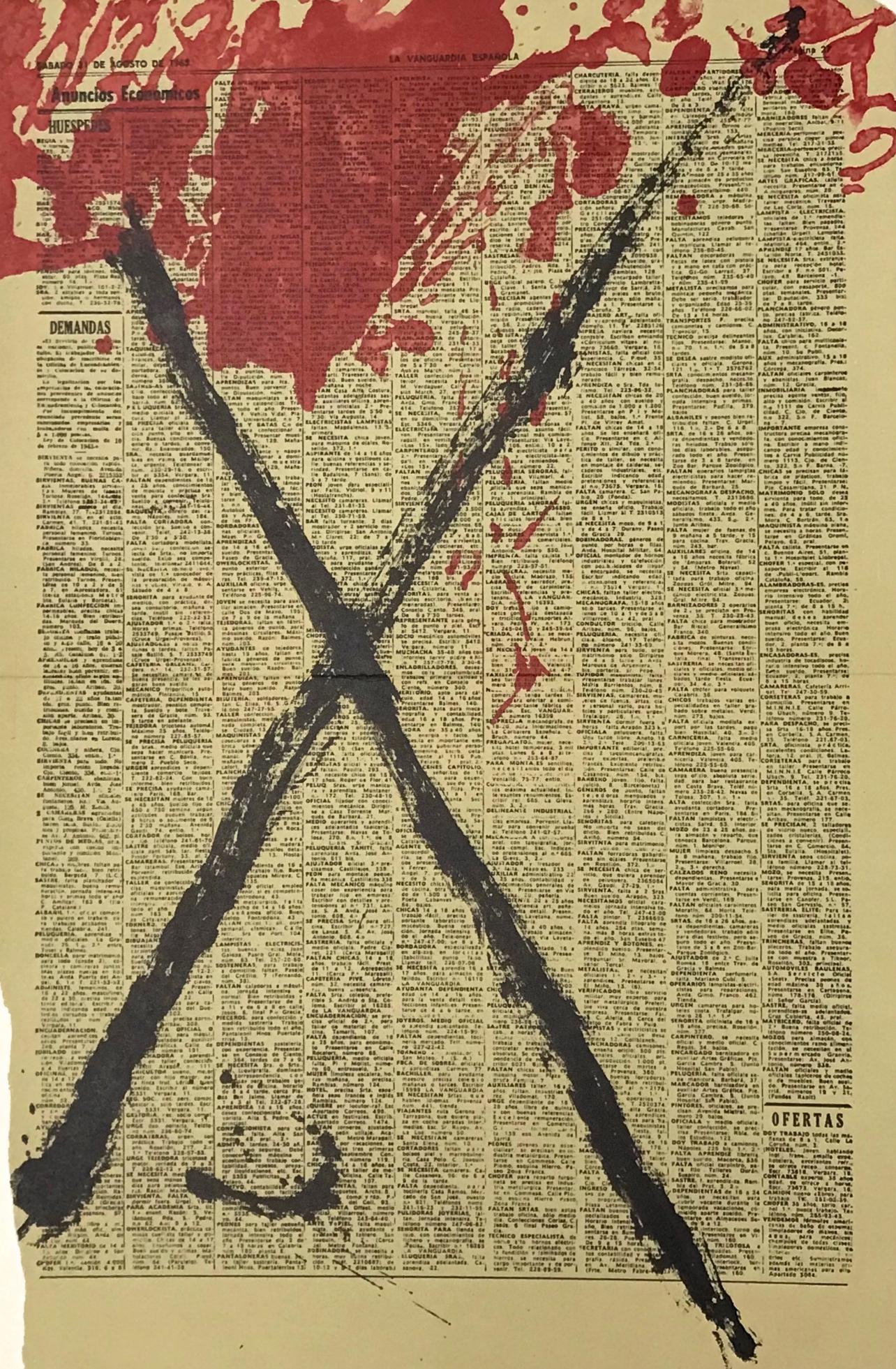 Antoni Tàpies, Composition, Derrière le miroir, Limited Edition Lithograph